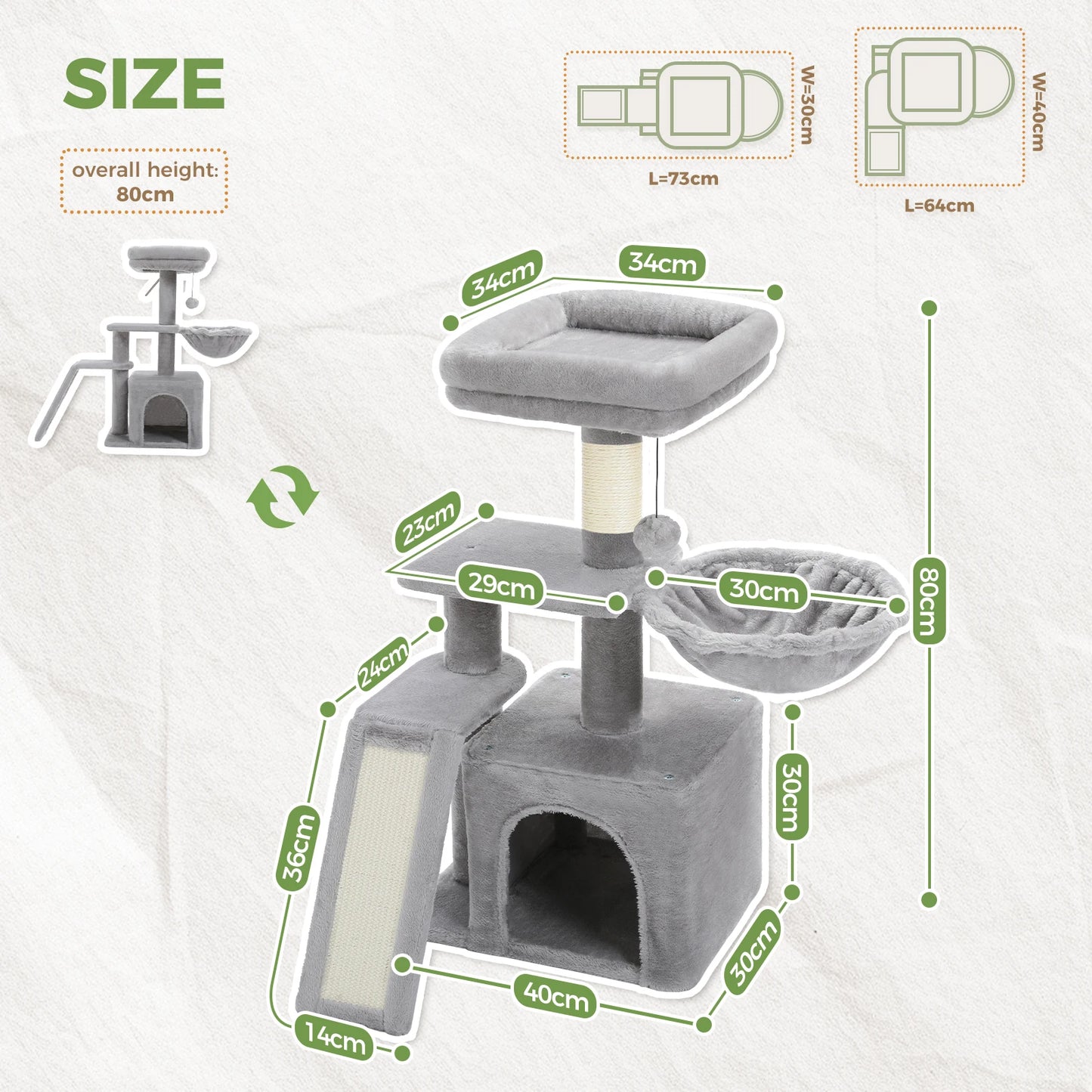 PAWZ Road Cat Tree Indoor Two Styles Scratching Posts