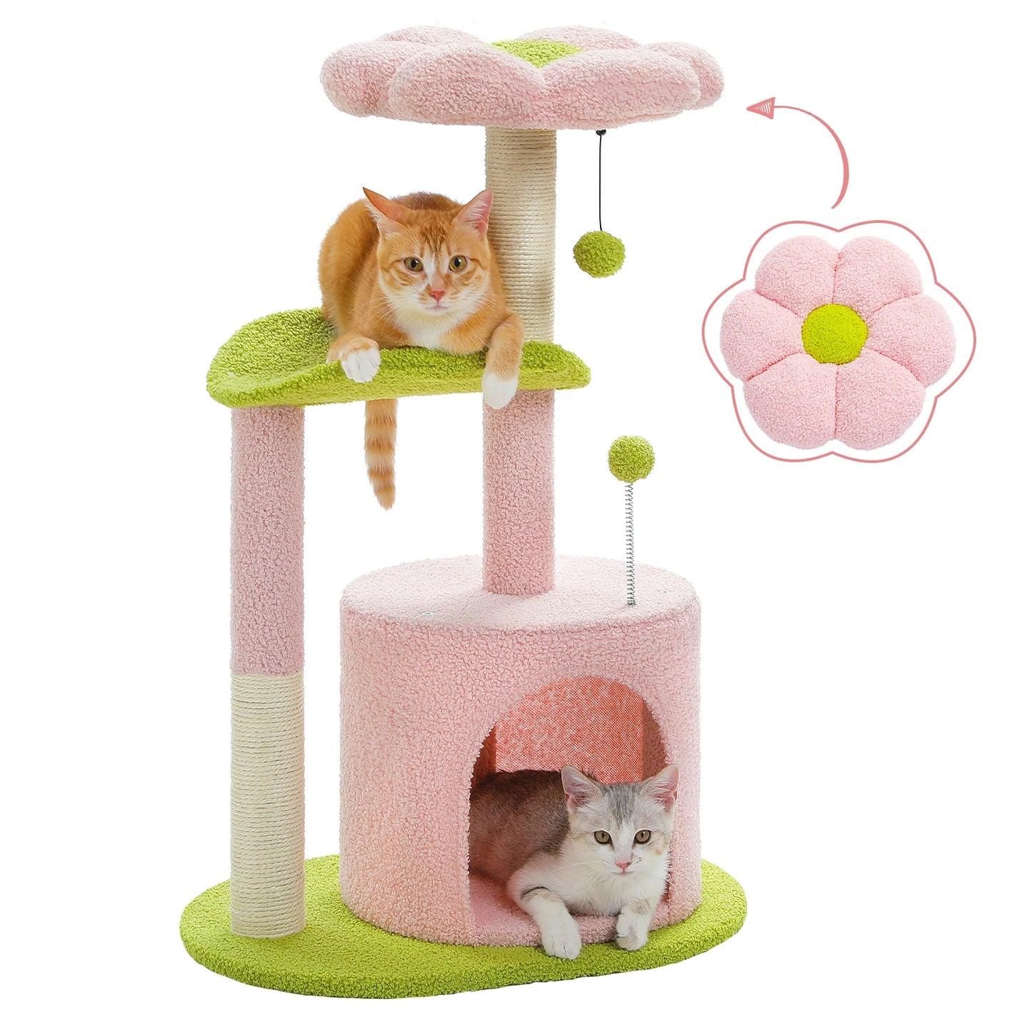 PAWZ Road Flower Cat Tree With Natural Sisal Scratching Post