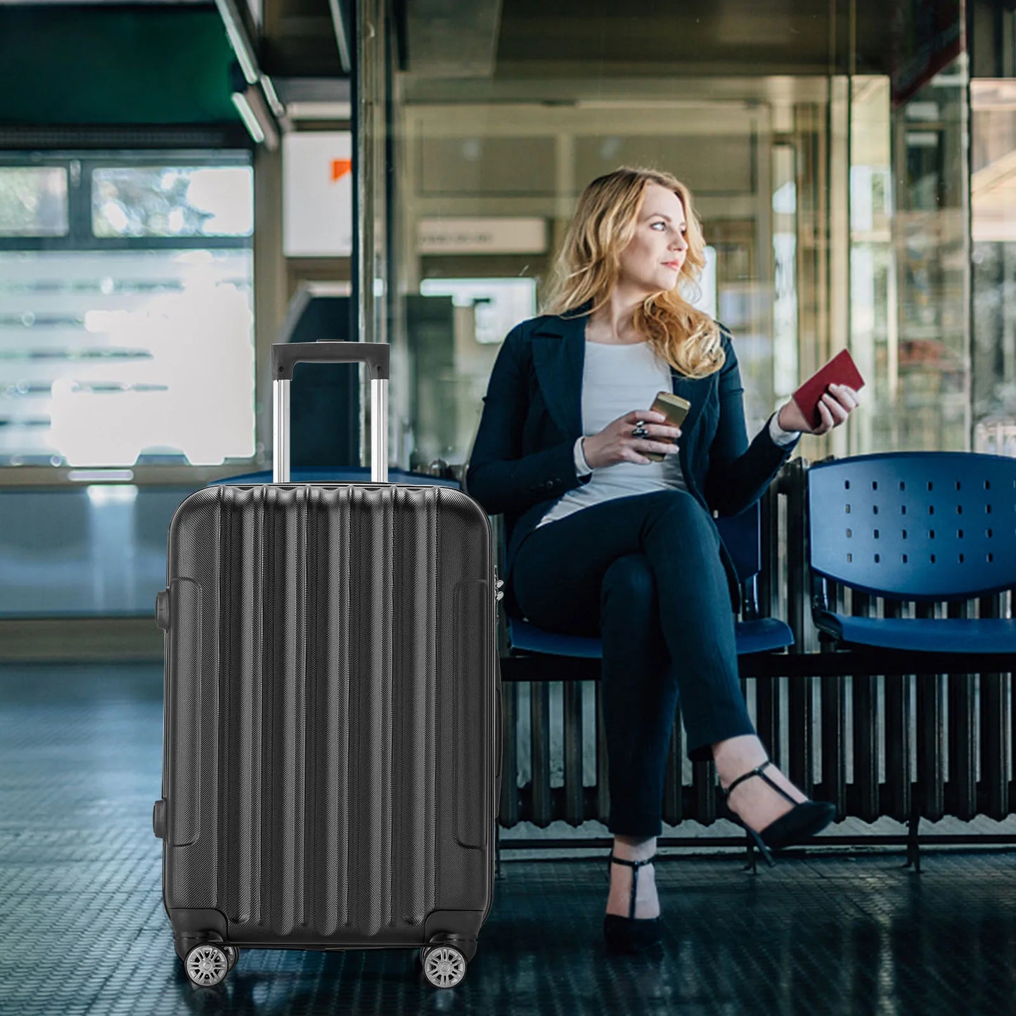 Hign Concerned 4 Piece Luggage Sets ABS Durable Suitcases