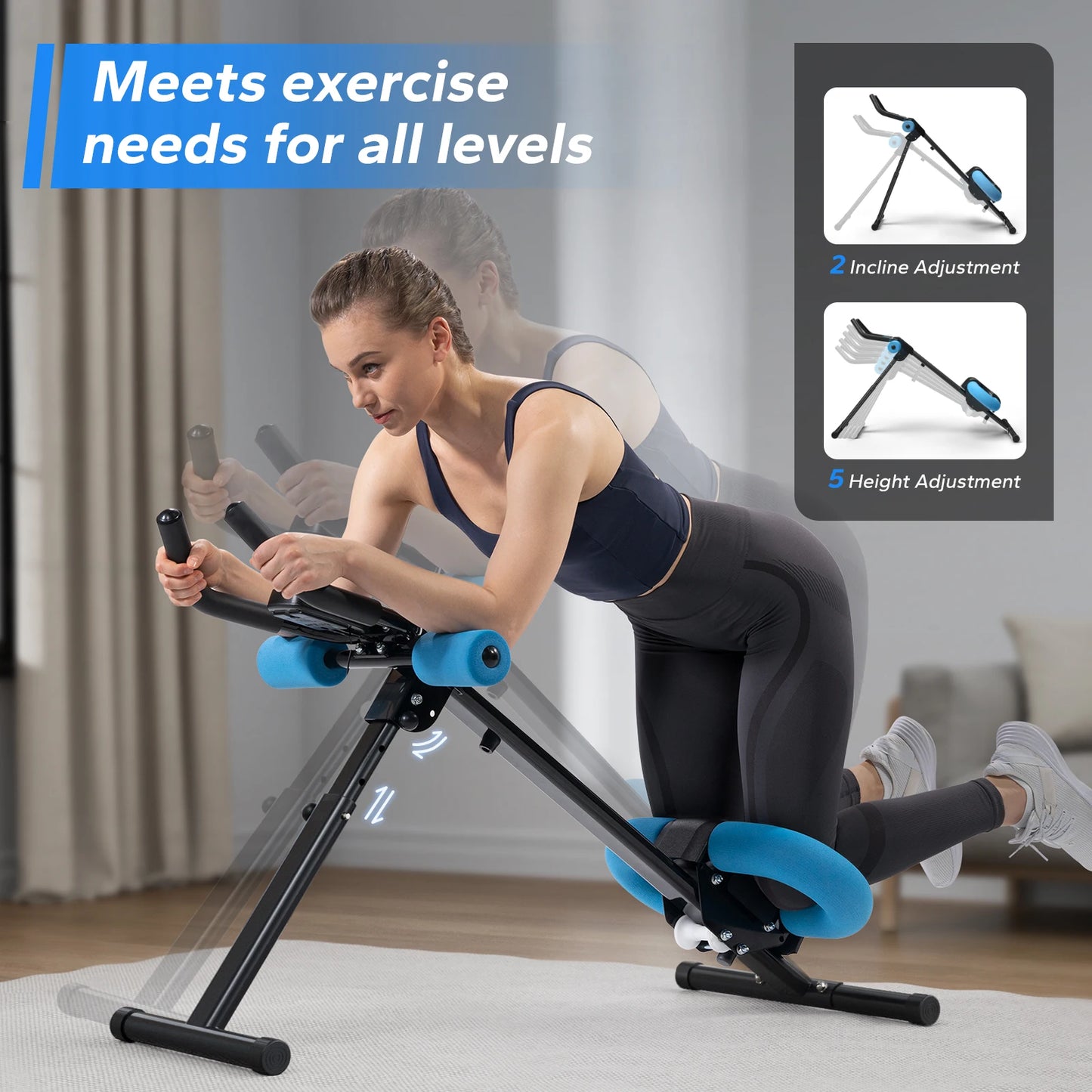 Merach Ab Machine Adjustable Trainer Foldable Core Workout