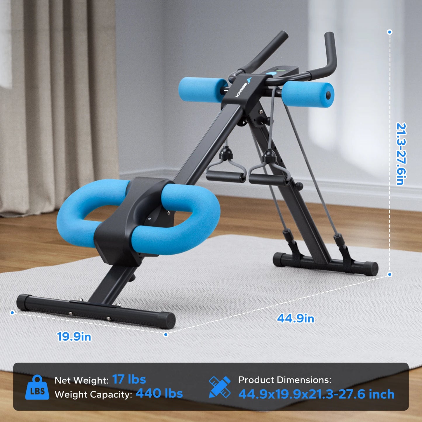 Merach Ab Machine Adjustable Trainer Foldable Core Workout