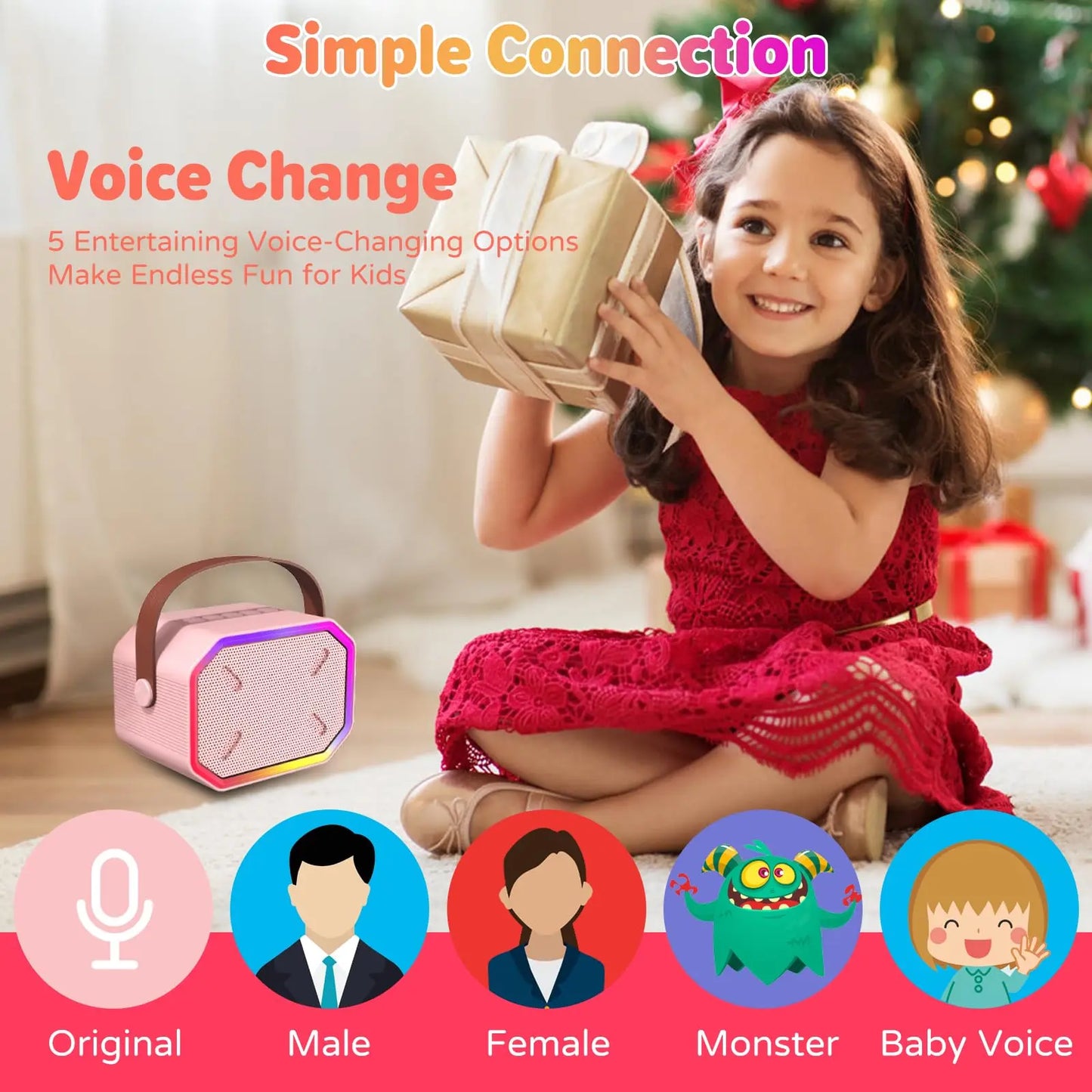 RIVGOTCN Kids Karaoke Machine Portable Bluetooth Speaker