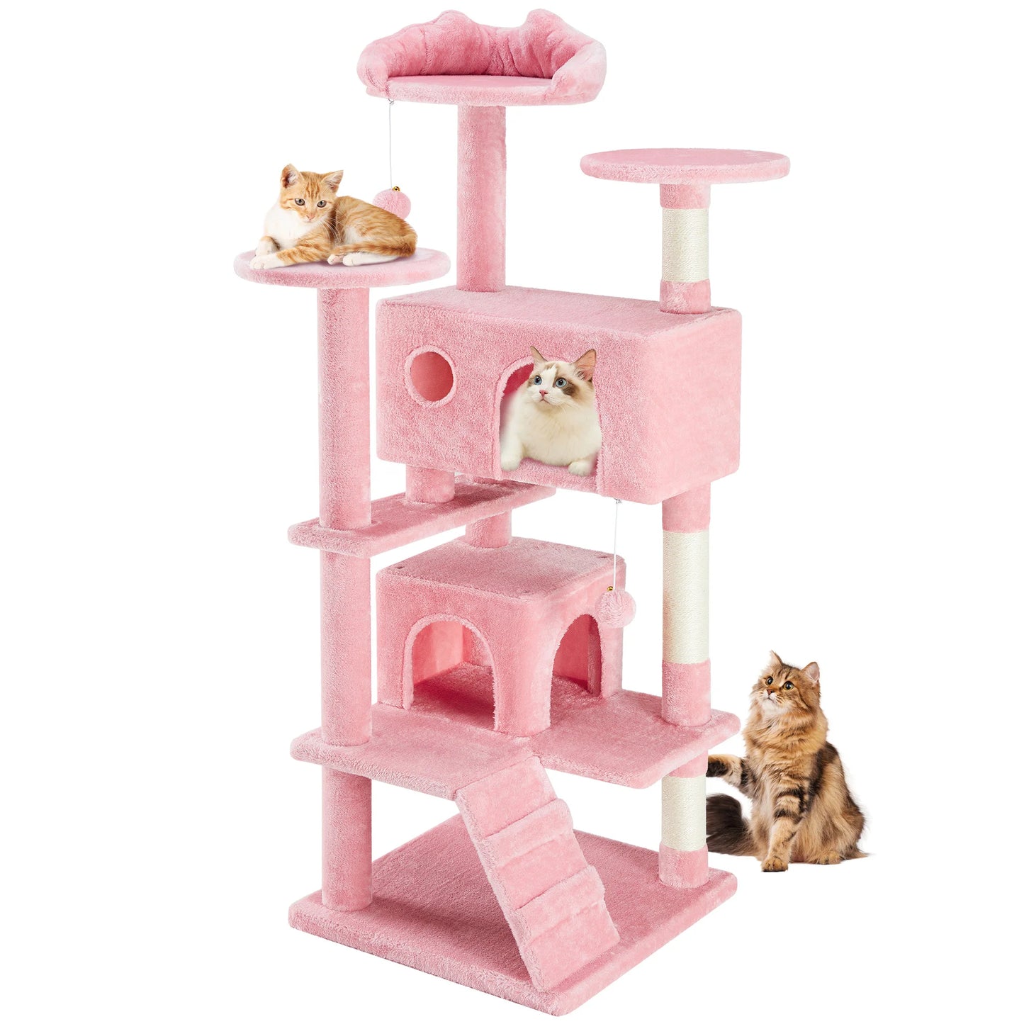 JHK 54 Inch Tall Multi Level Cat Tree Sisal Scratching Post