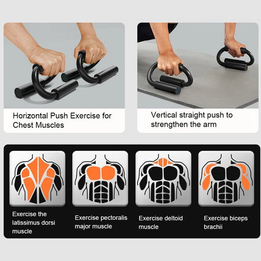 S Shape Push Up Stand Foam Handles For Chest Fitness
