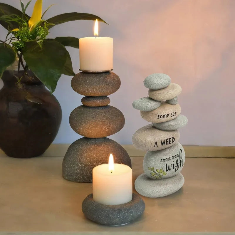 Hign-Concerned Resin Cairn Stones Zen Garden Decor Bundle