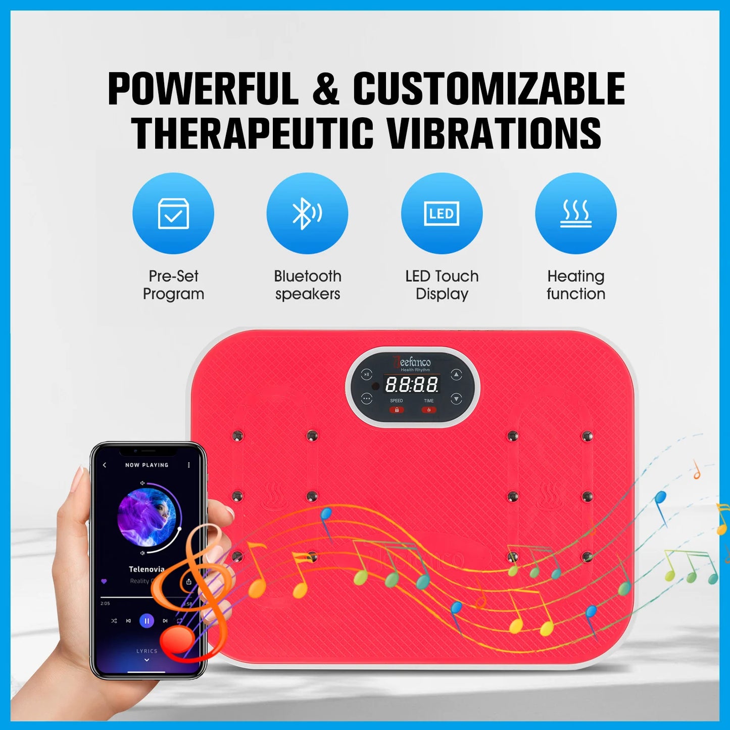 Jeefanco Vibration Plate Silicone Surface For Seniors Teens