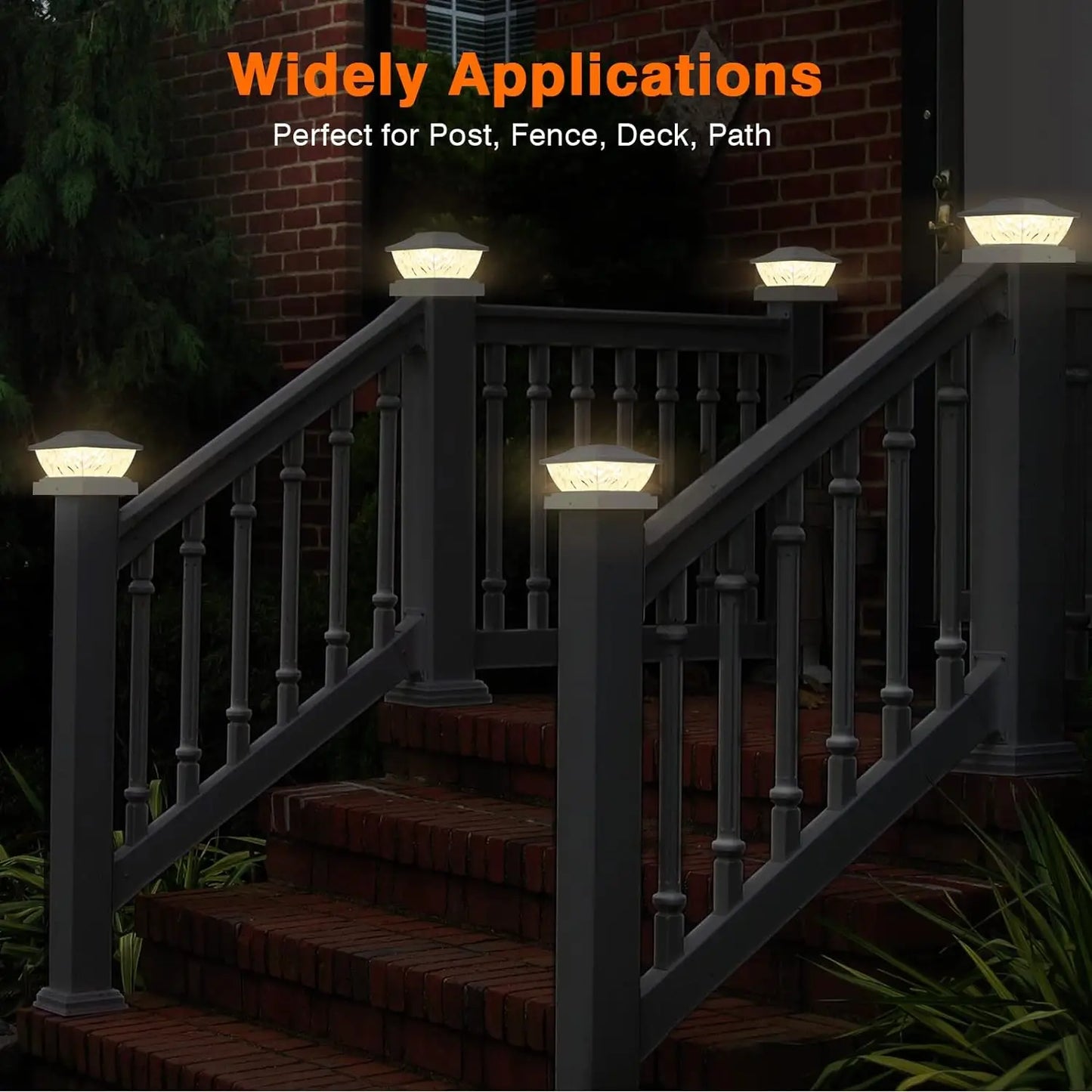 KPSTEK Solar Post Lights Dual Mode Outdoor Deck Posts