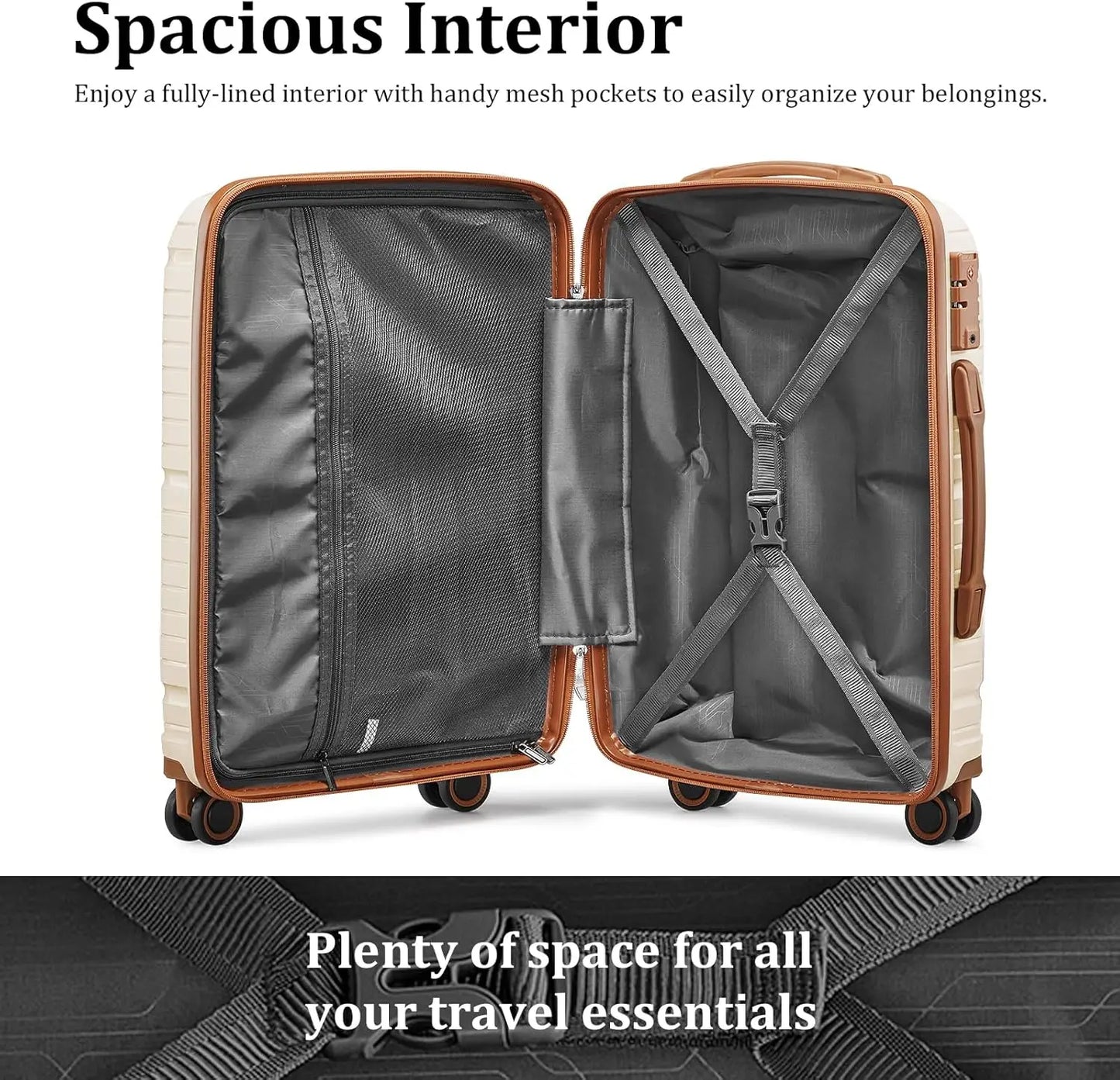 PP Hard Shell Luggage Sets With Duffel And TSA Lock