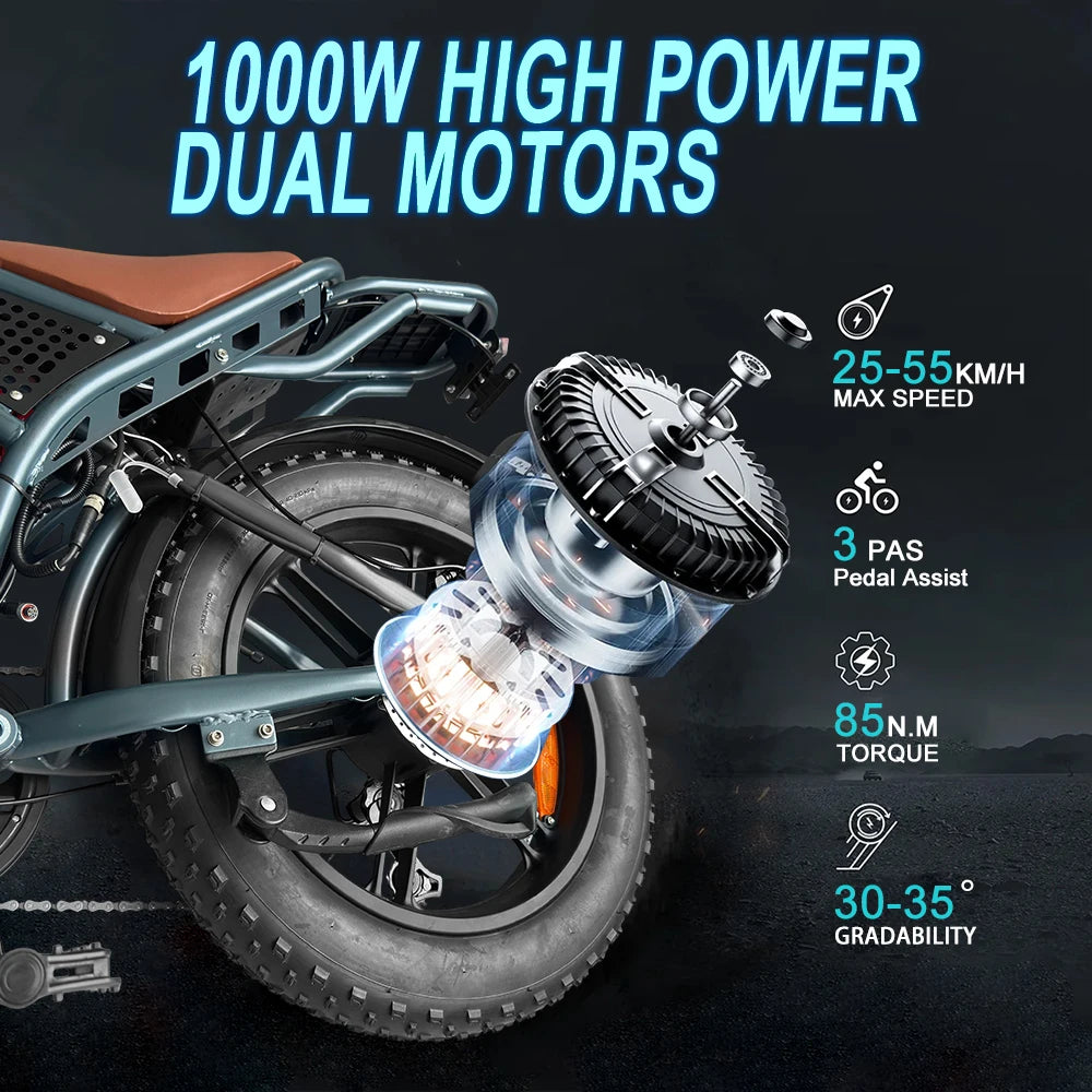 IDOTATA QS7 Electric Bike For Adults 1000W Dual Battery