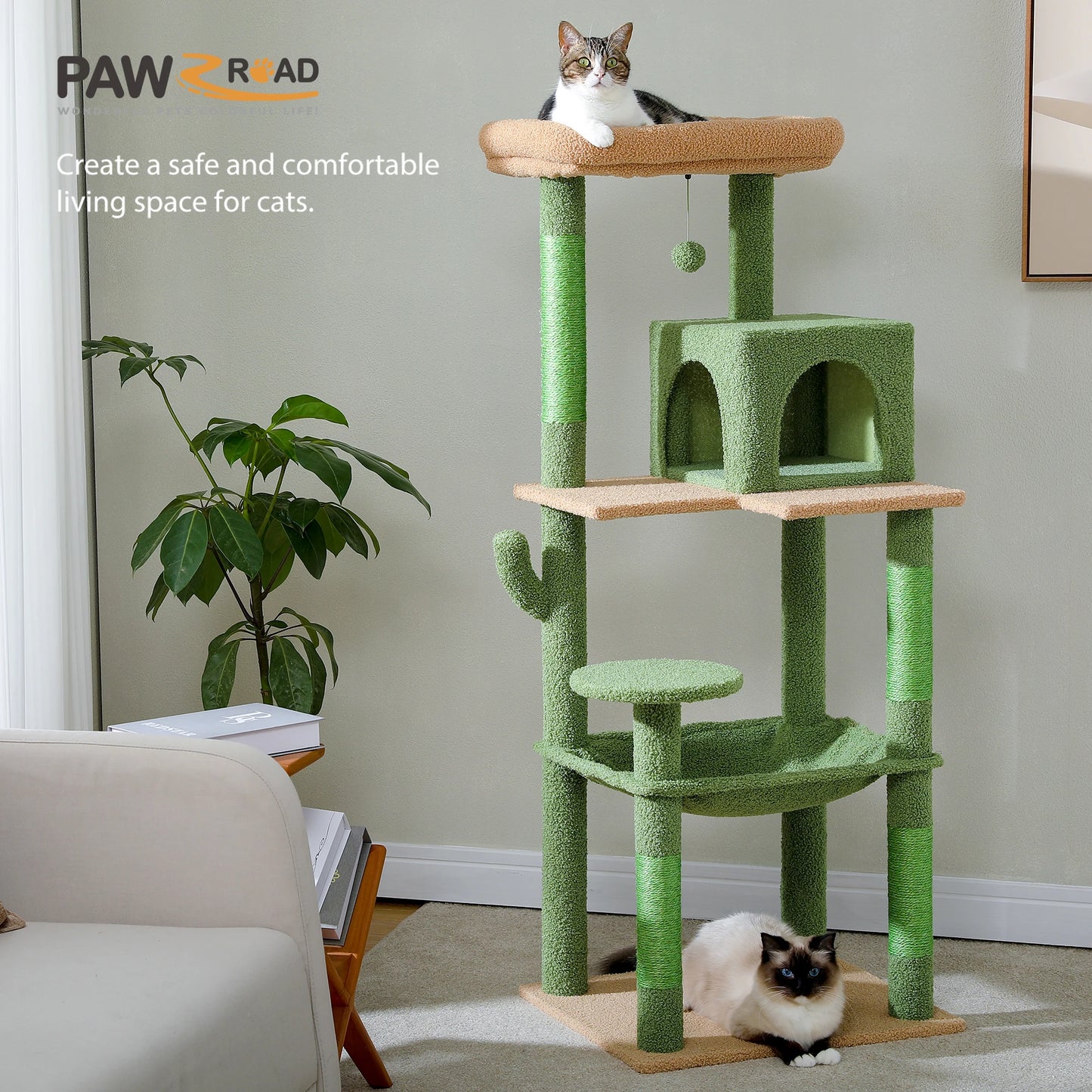 Pawz Road 4-Level Cat Tree With Sisal Scratching Posts
