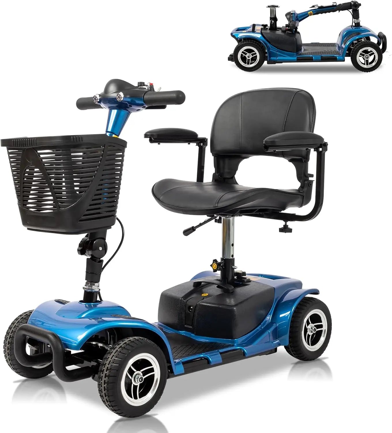 4 Wheel Folding Mobility Scooter for Adults and Seniors Foldable Electric Powered Wheelchair