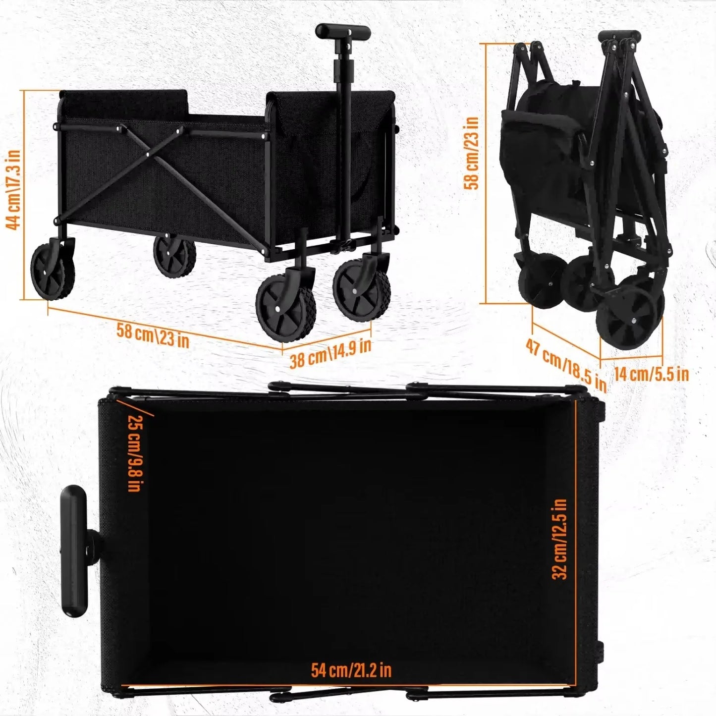 Foldable Garden Wagon Cart Trolley Utility Portable