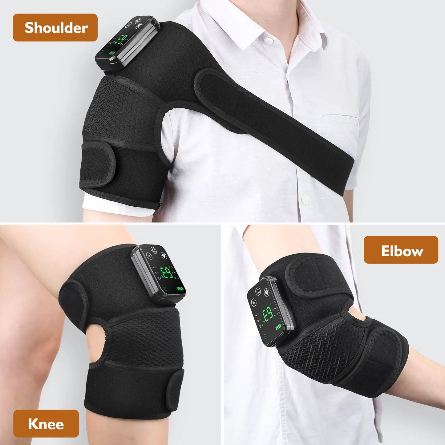 Moajaza 3 In 1 Shoulder Knee Elbow Heated Massager Pro