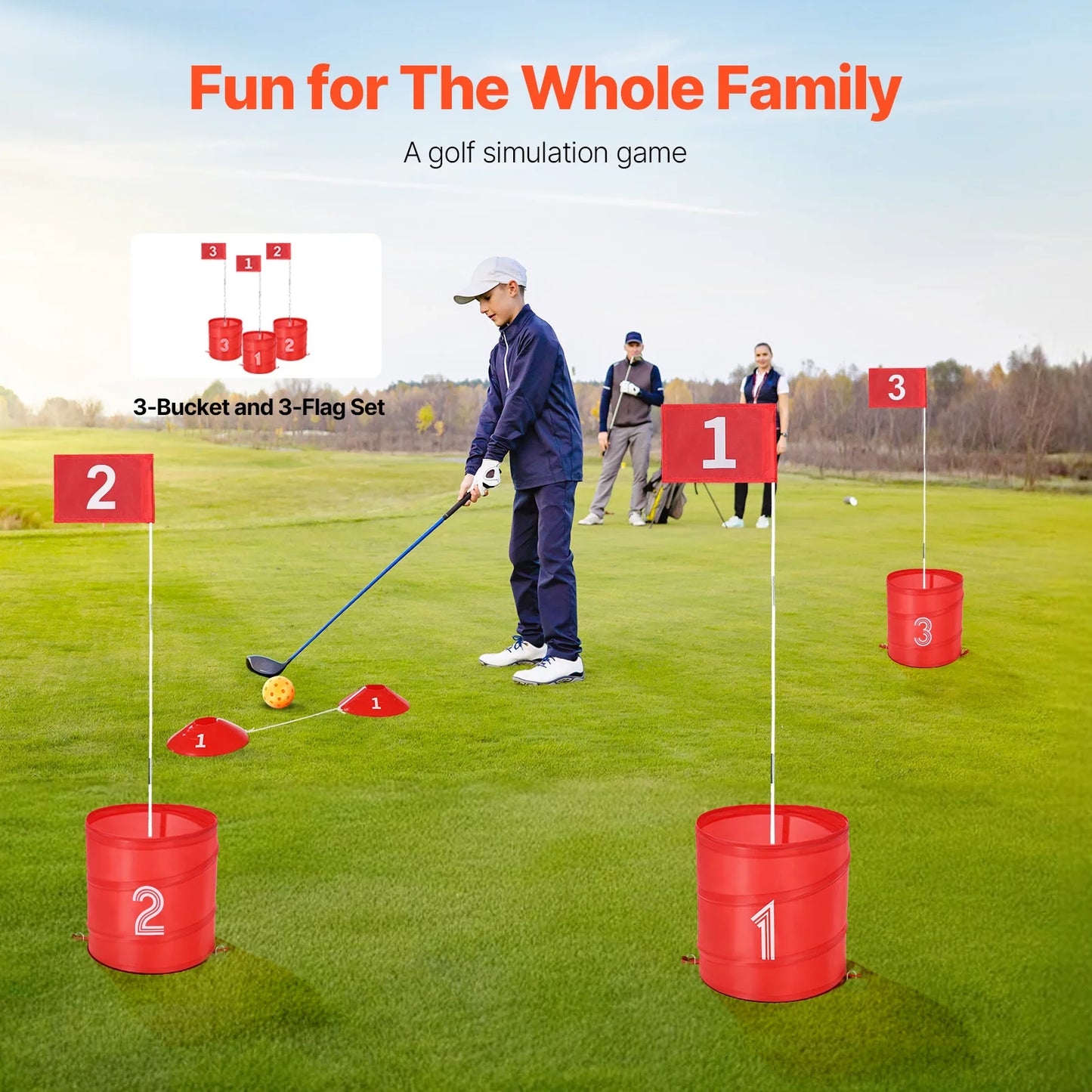 SucceBuy Three Six Nine Holes Backyard Golf Game For Family