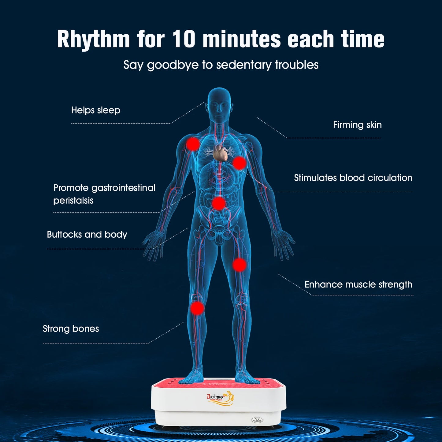 Jeefanco Vibration Plate Silicone Surface For Seniors Teens