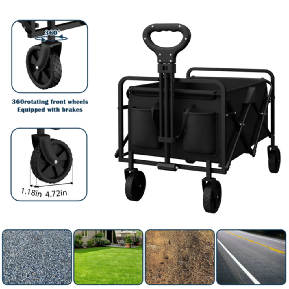 Foldable Garden Wagon Cart Trolley Utility Portable