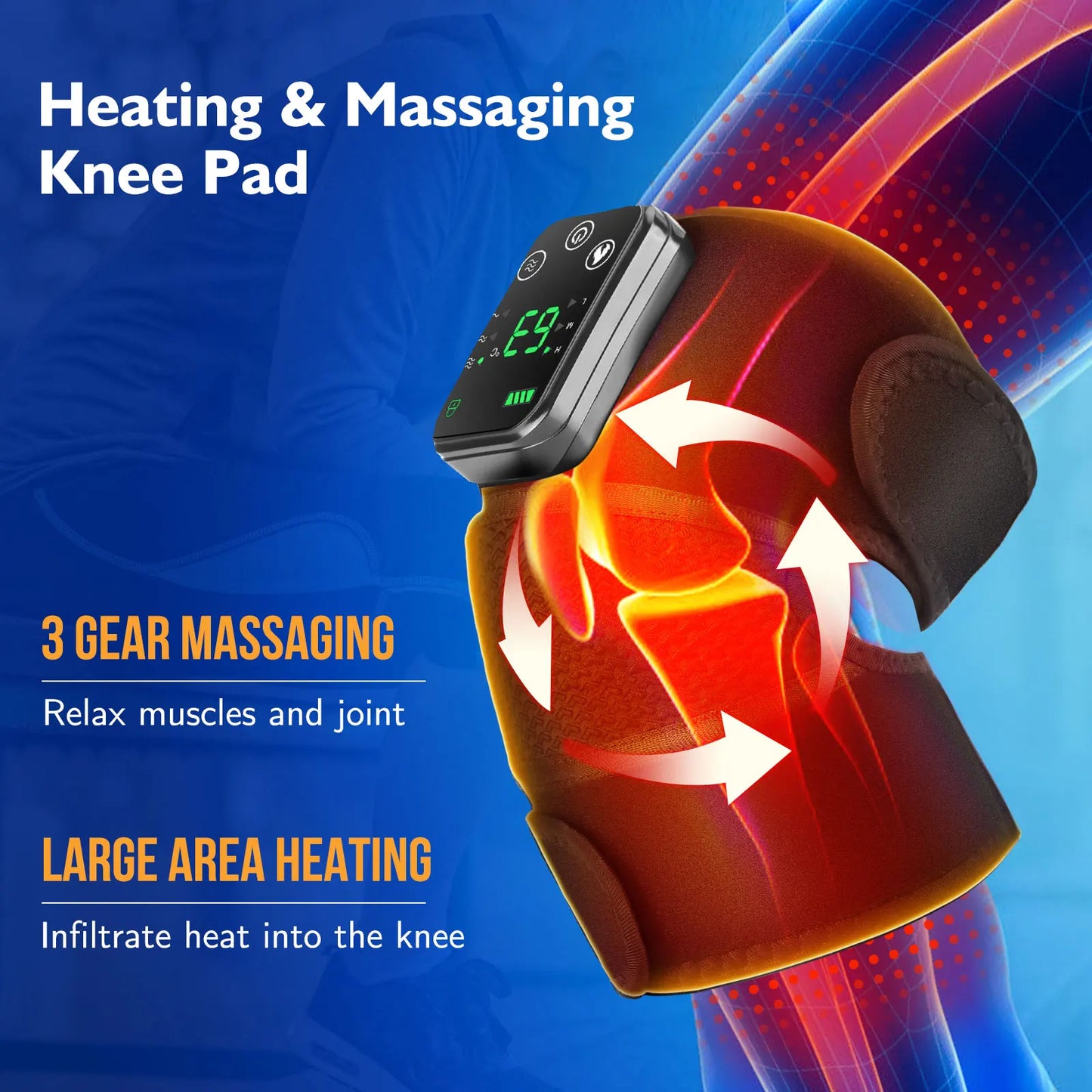 Moajaza 3 In 1 Shoulder Knee Elbow Heated Massager Pro