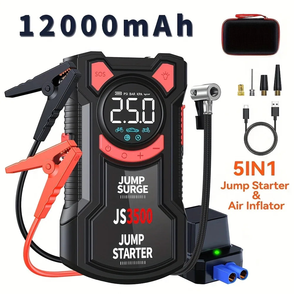 BuVaye 5 In 1 Multifunctional Air Pump Jump Starter