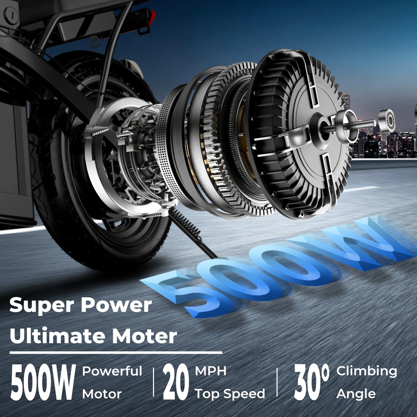 Lelekuai 500W Folding Electric Bike 48V Battery 14 Inch