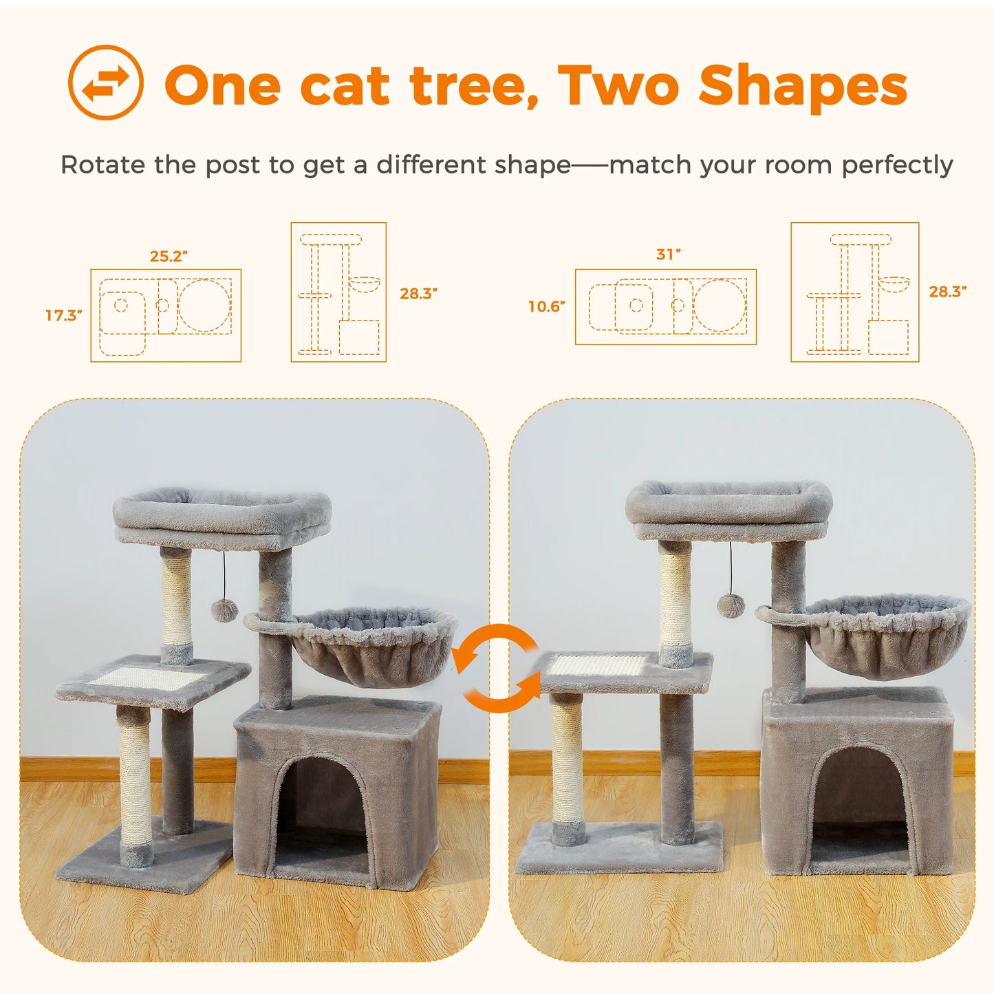 PAWZ Road Cat Tree Indoor Two Styles Scratching Posts