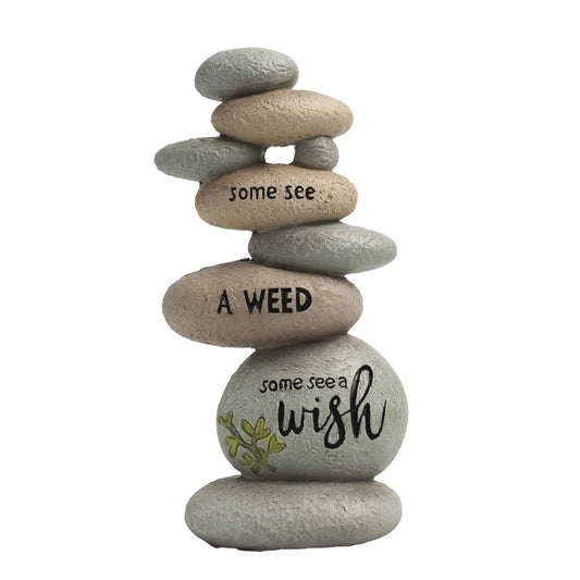 Hign-Concerned Resin Cairn Stones Zen Garden Decor Bundle