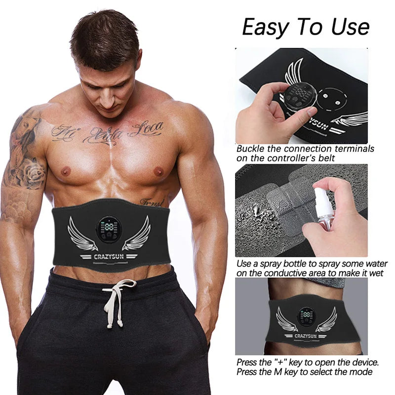 Eelhoe Abdominal Toning Belt EMS Stimulator 10 Modes Home