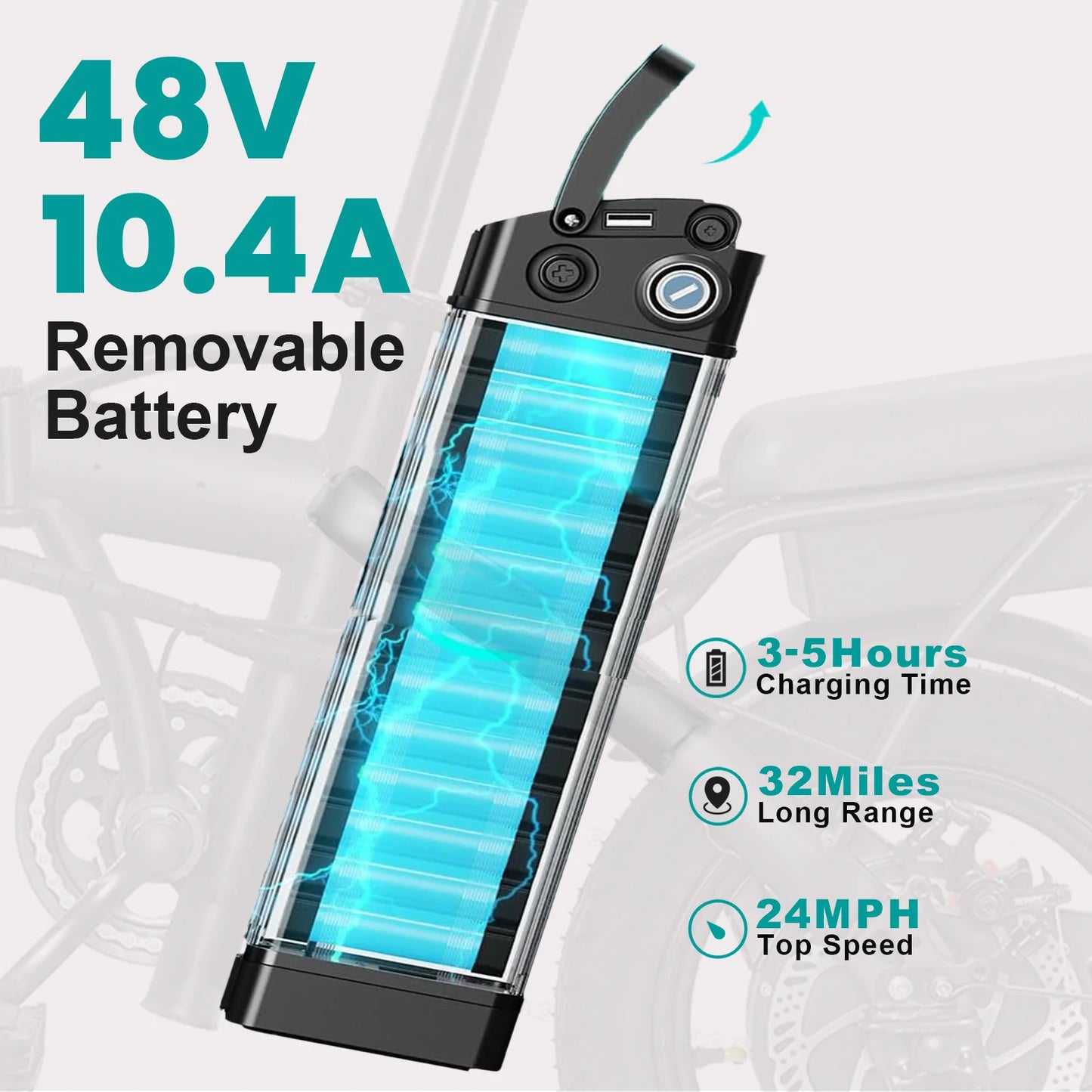 LELEKUAIC Folding Electric Bike For Adults 500W 20 Mile