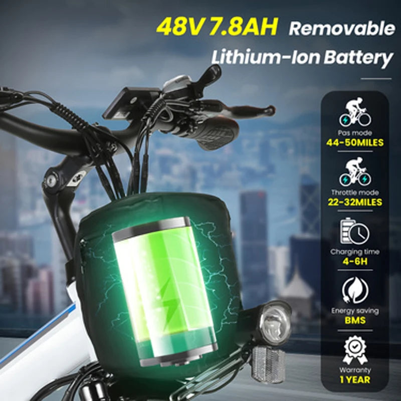 Vivi M026TGB 26 Inch Folding Electric Bike With 500W Motor
