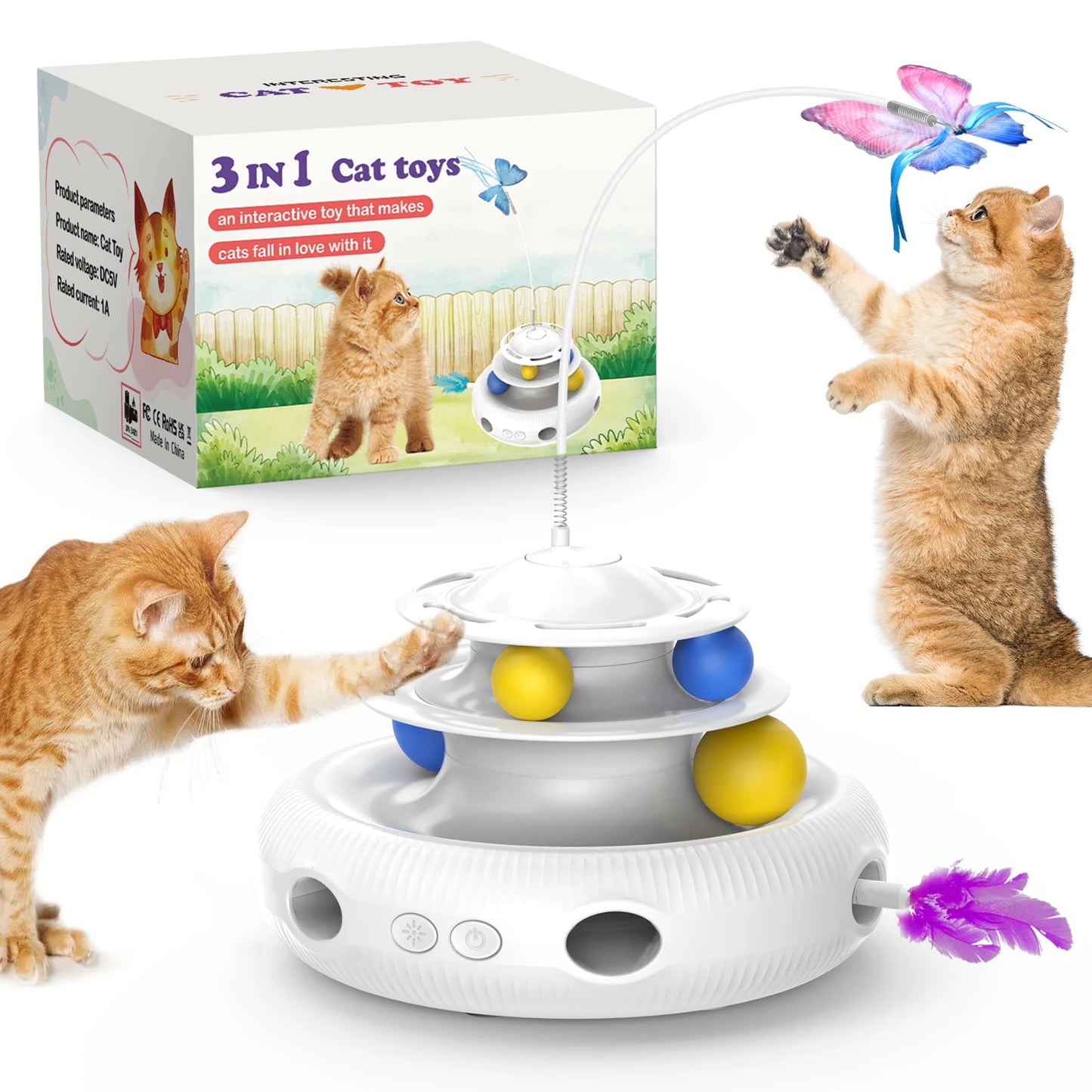 Chargeable Cat Laser Interactive Indoor Puzzle Toy Feather