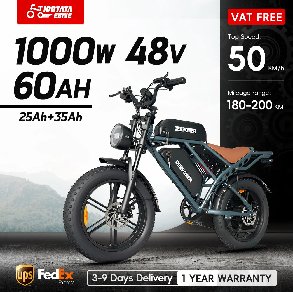 IDOTATA QS7 Electric Bike For Adults 1000W Dual Battery