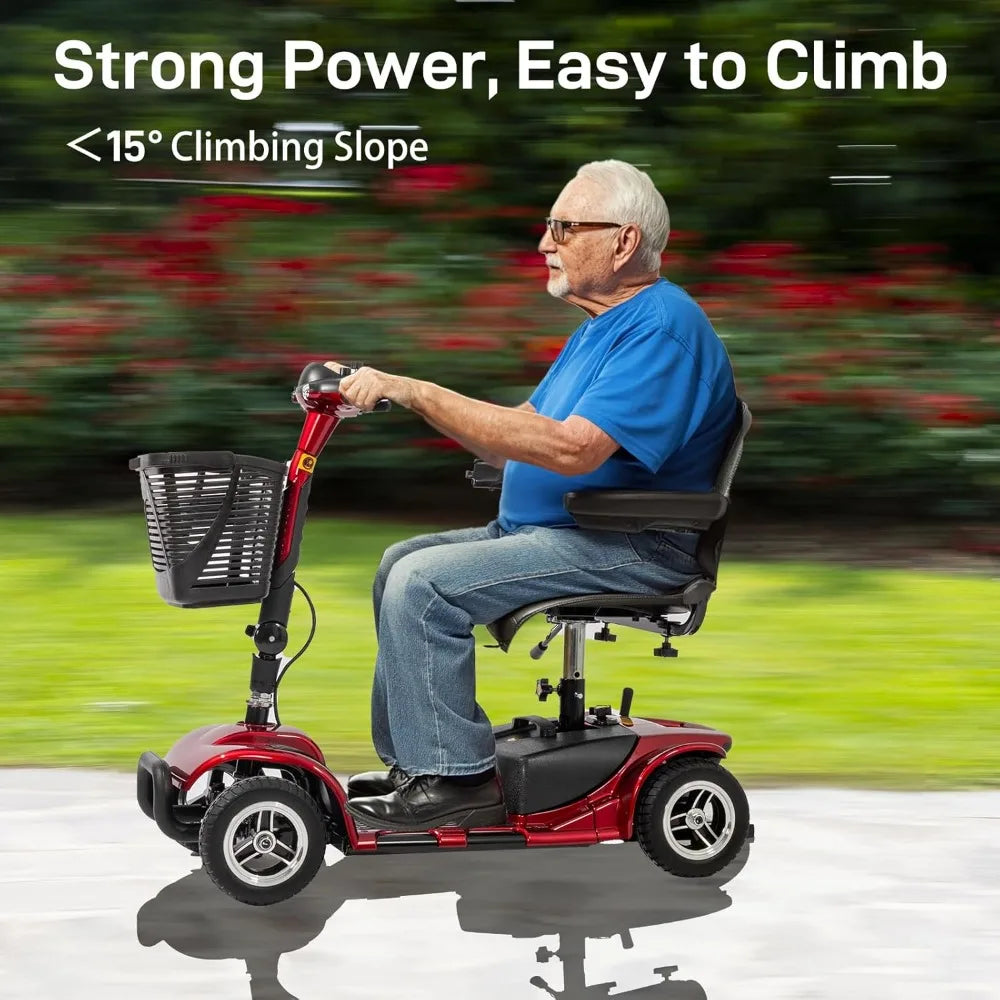 4 Wheel Folding Mobility Scooter for Adults and Seniors Foldable Electric Powered Wheelchair