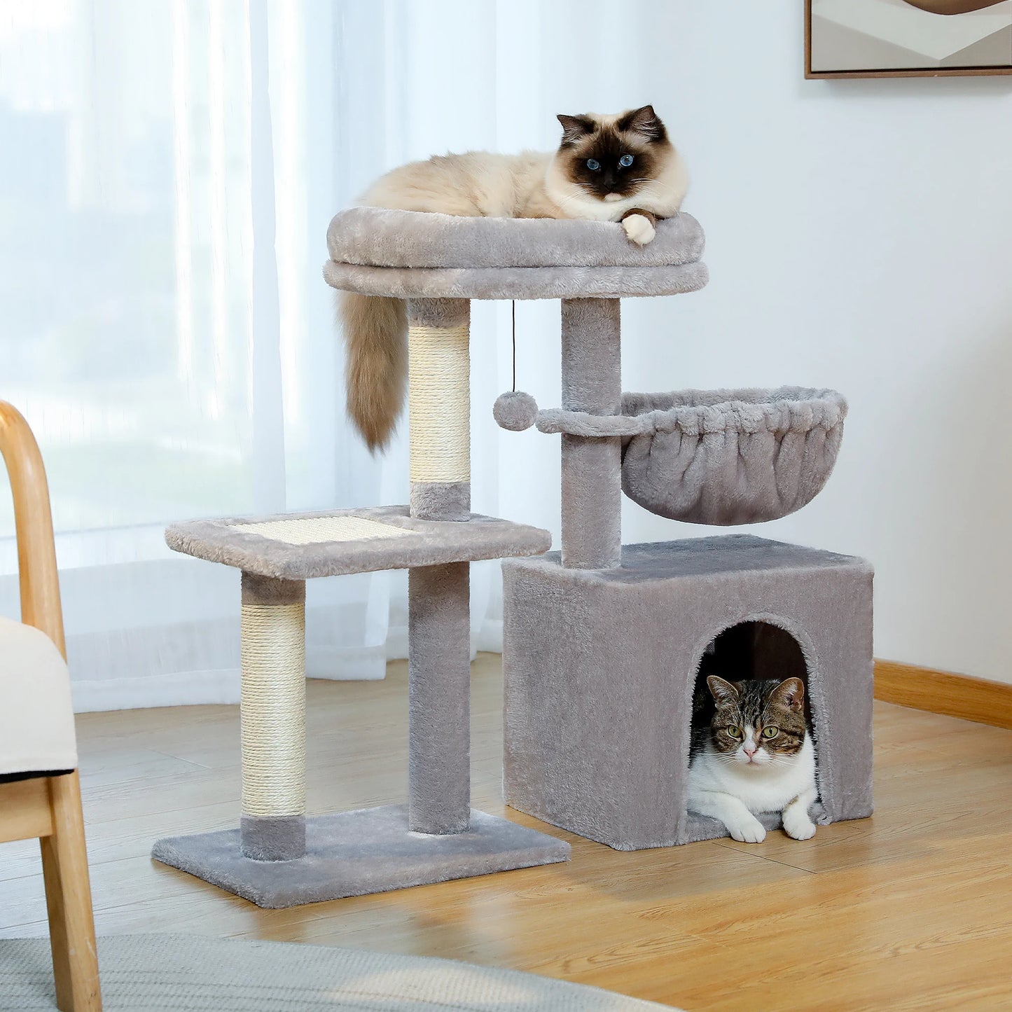 PAWZ Road 2in1 Cat Tree With Sisal Scratching Hammock