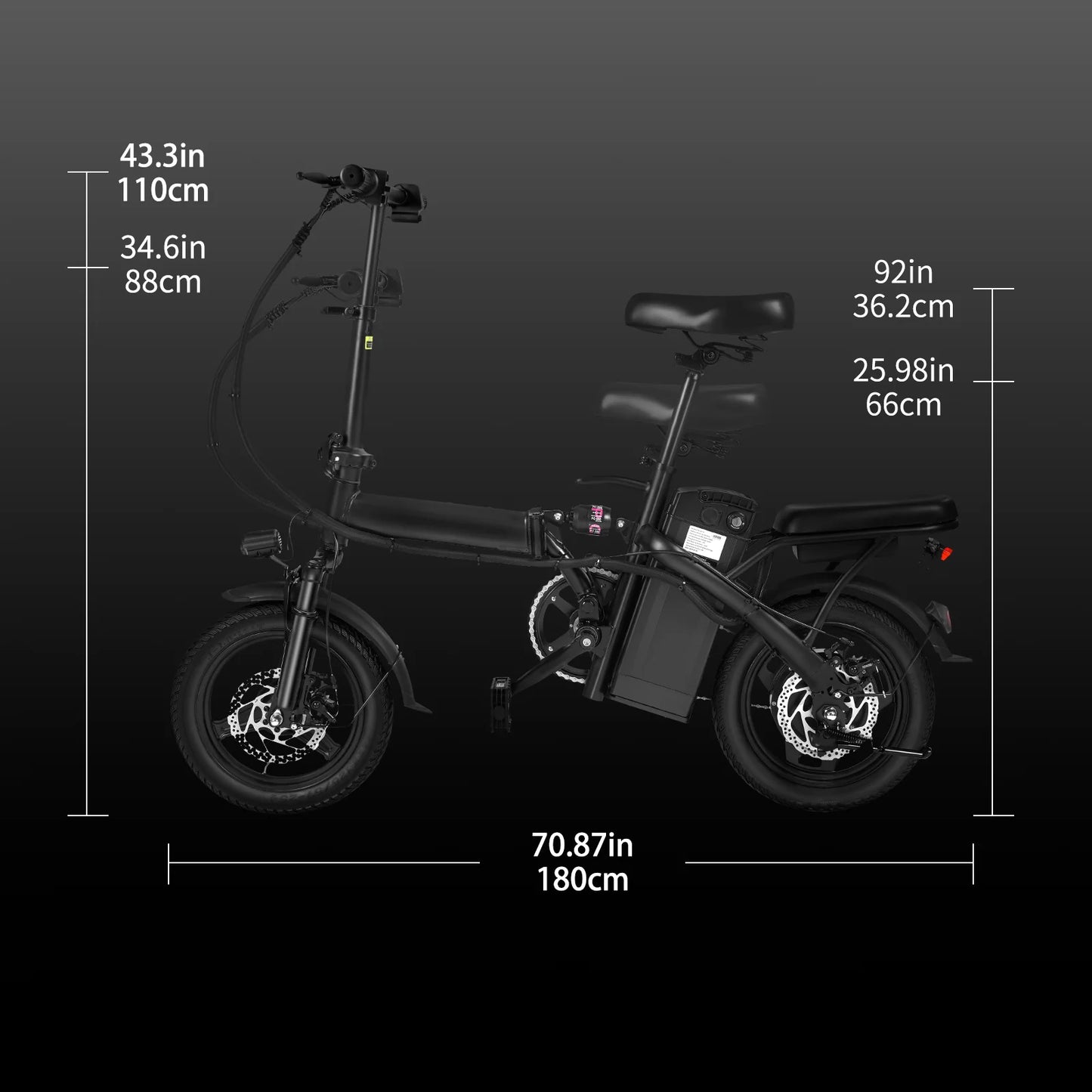 Terrosor Foldable Electric Bicycle 400W Dual Disc Brakes