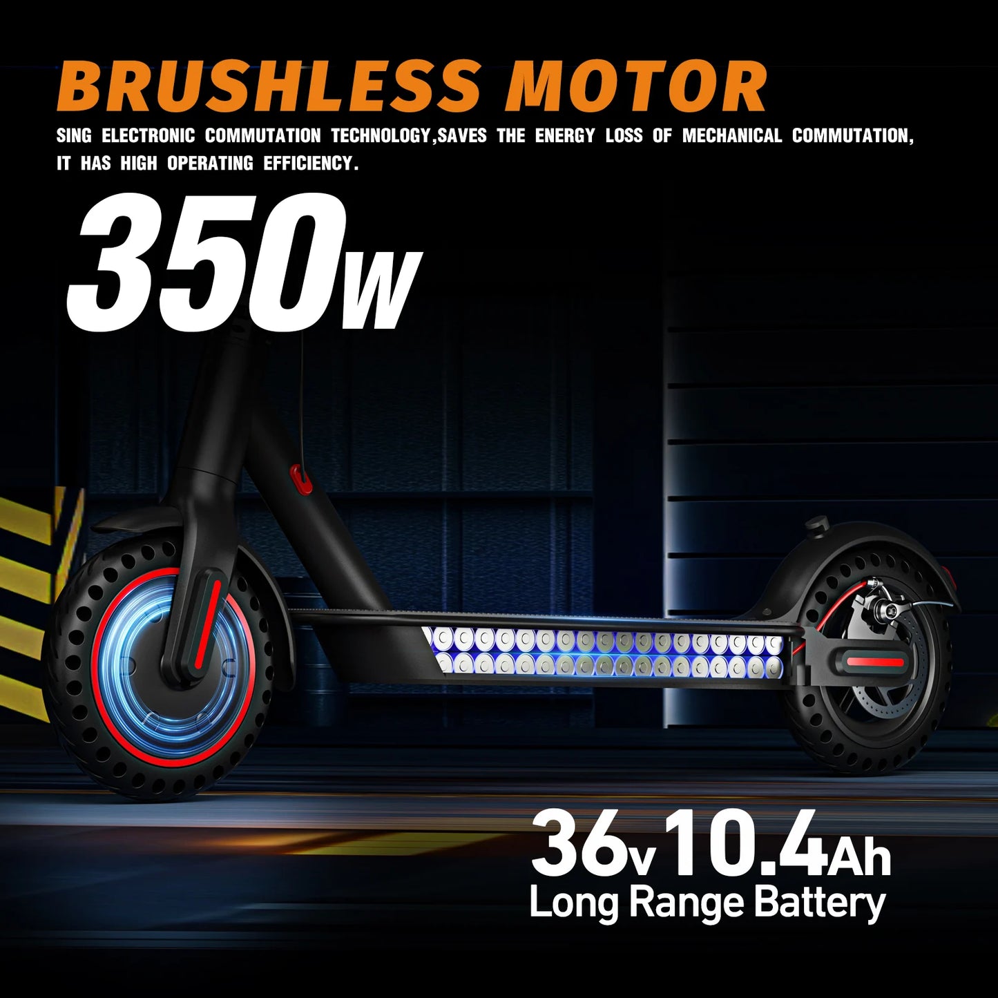 350W Foldable Electric Scooter for Adults Teens Dual Brake