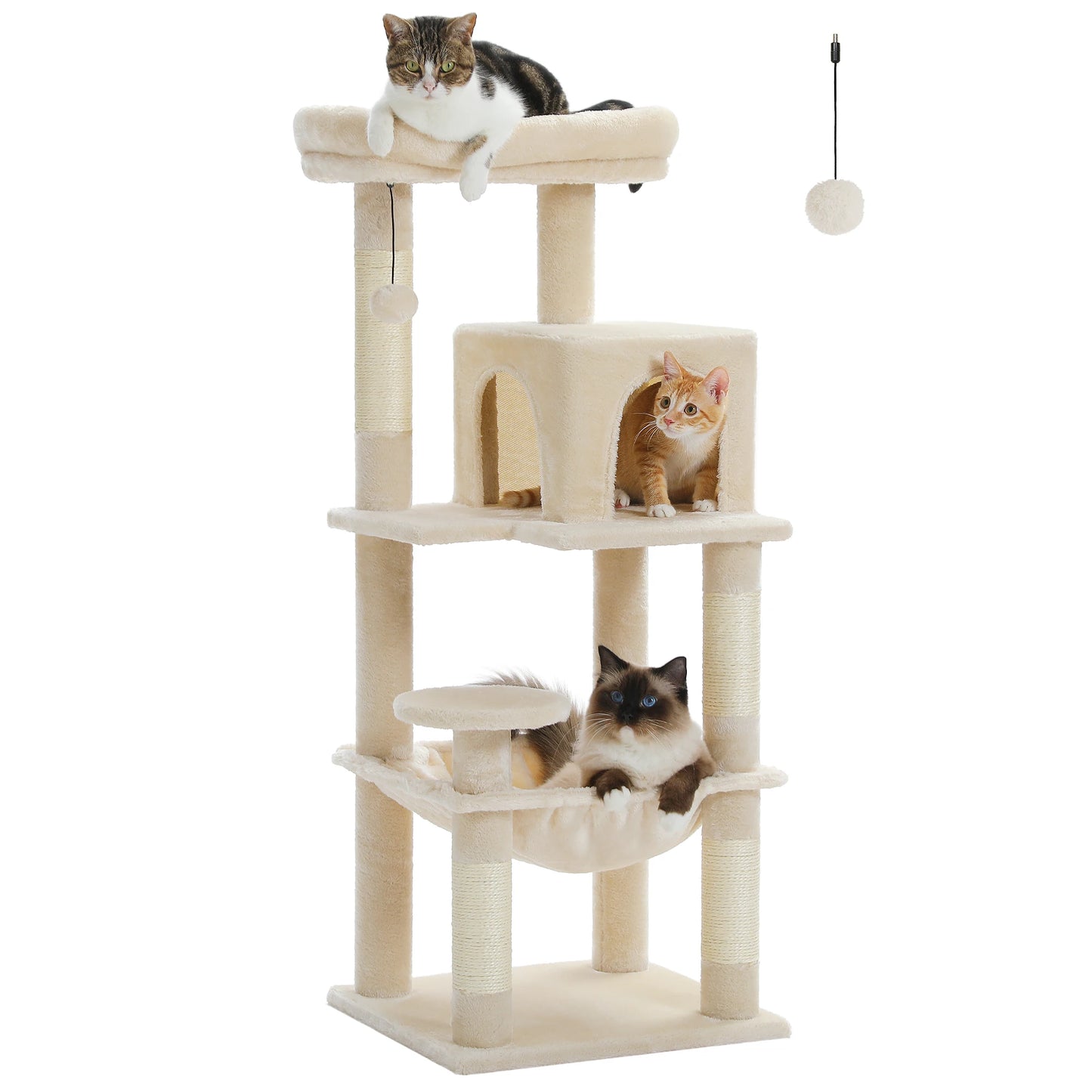 Pawz Road 4-Level Cat Tree With Sisal Scratching Posts