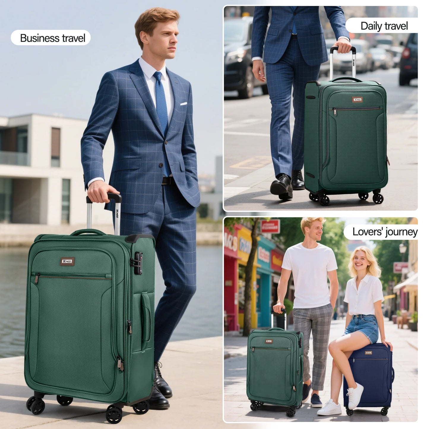New York XPress Expandable Softside Upright Spinner Luggage
