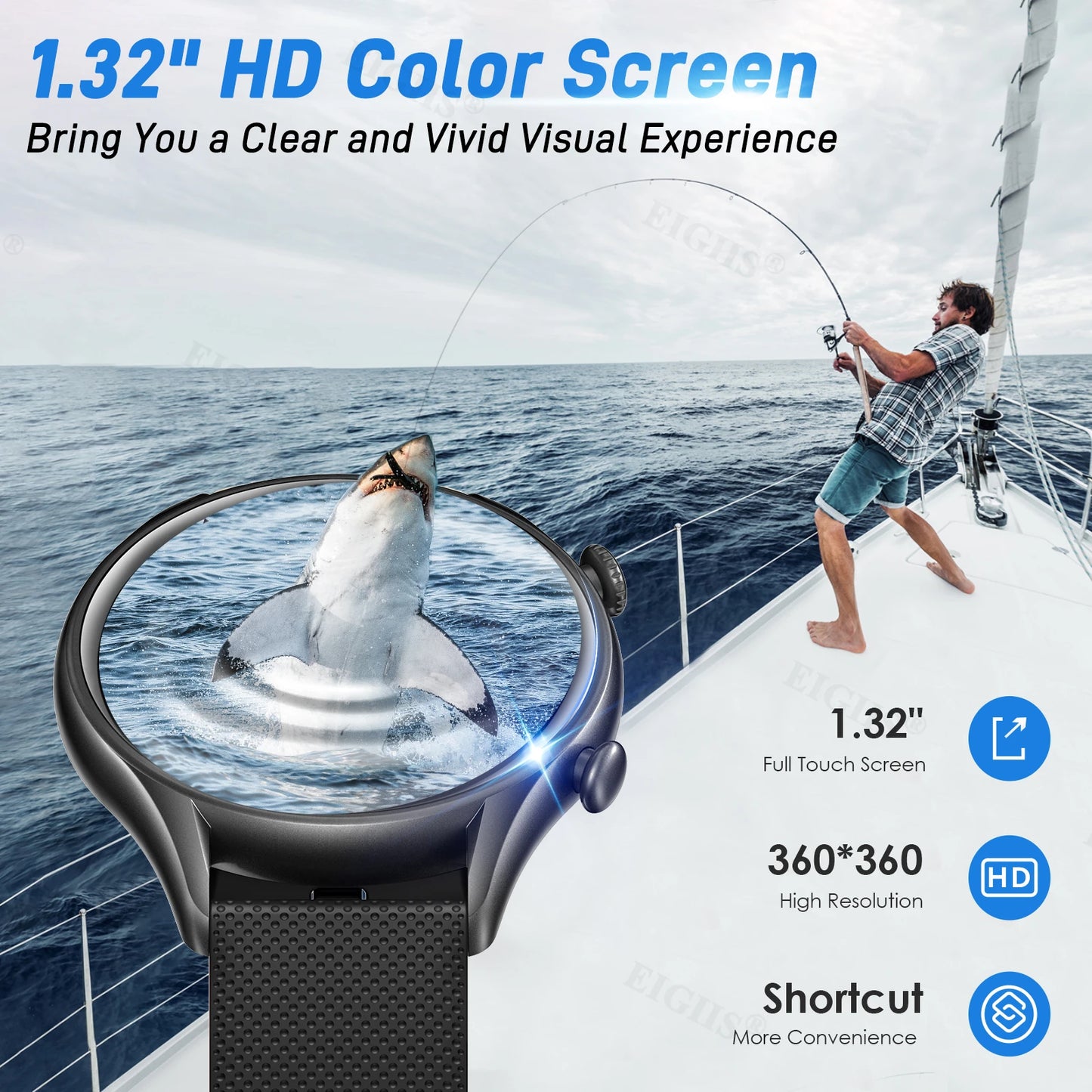 LaNikar Smart Watch Men Bluetooth Call Heart Rate Monitor