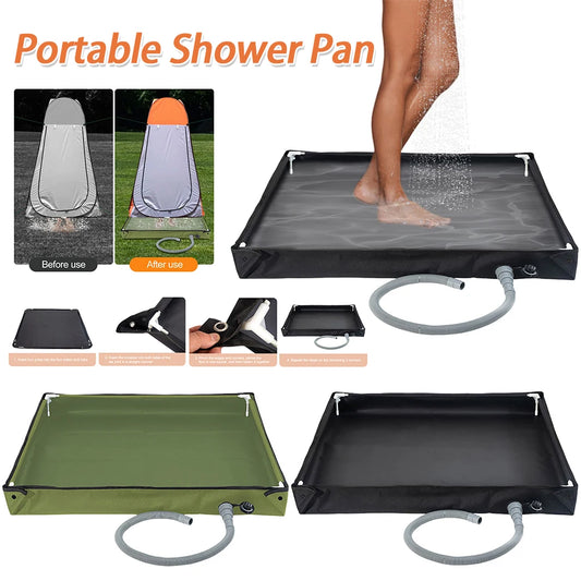 Shunmaii Portable Shower Pan With Drain Hose For Camping