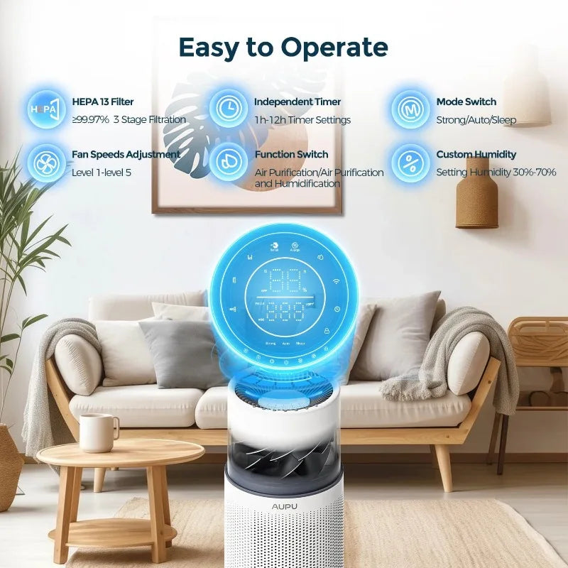 Hign-concerned 2 in 1 Air Purifier Humidifier for Home Use