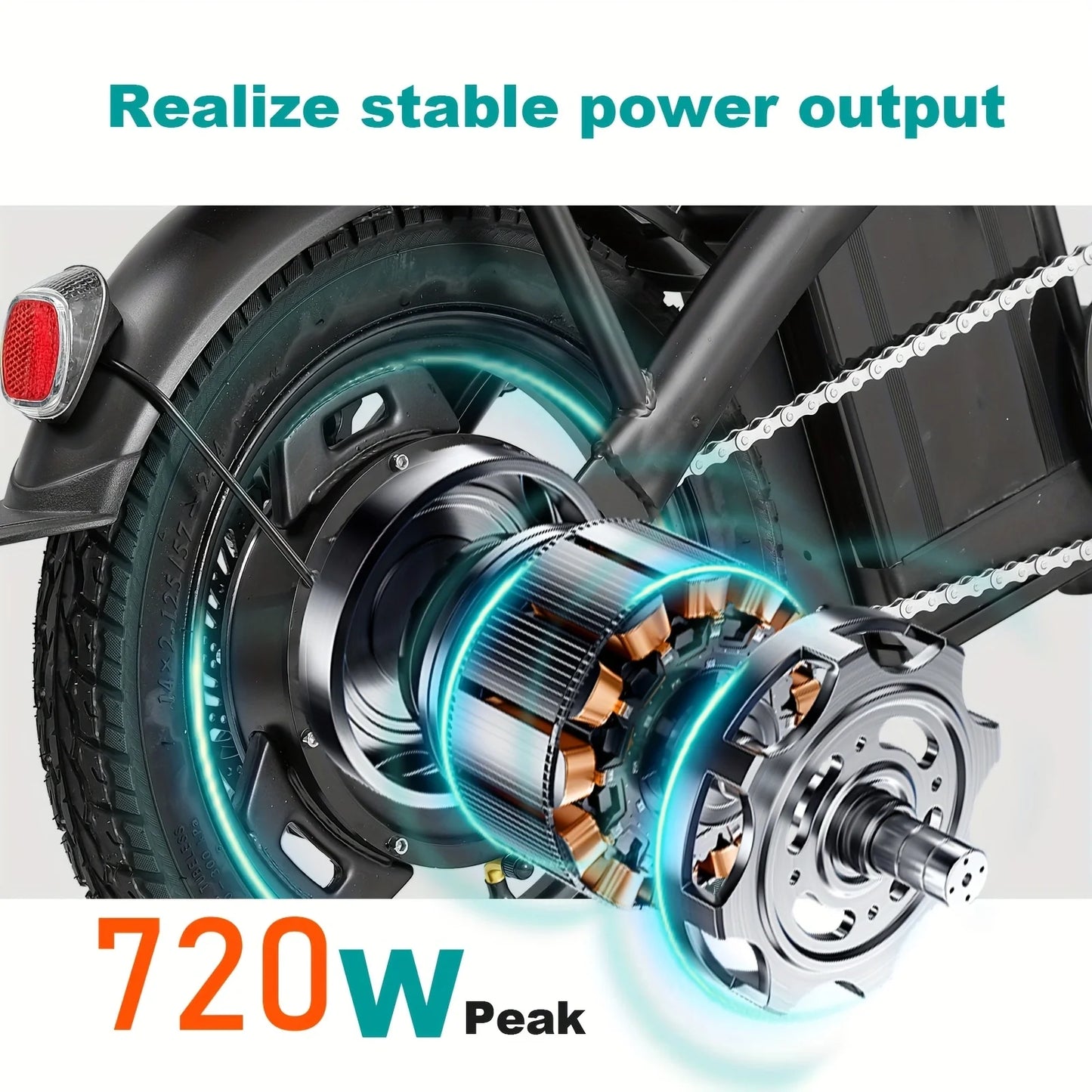 LELEKUAIC Folding Electric Bike 500W Removable Battery