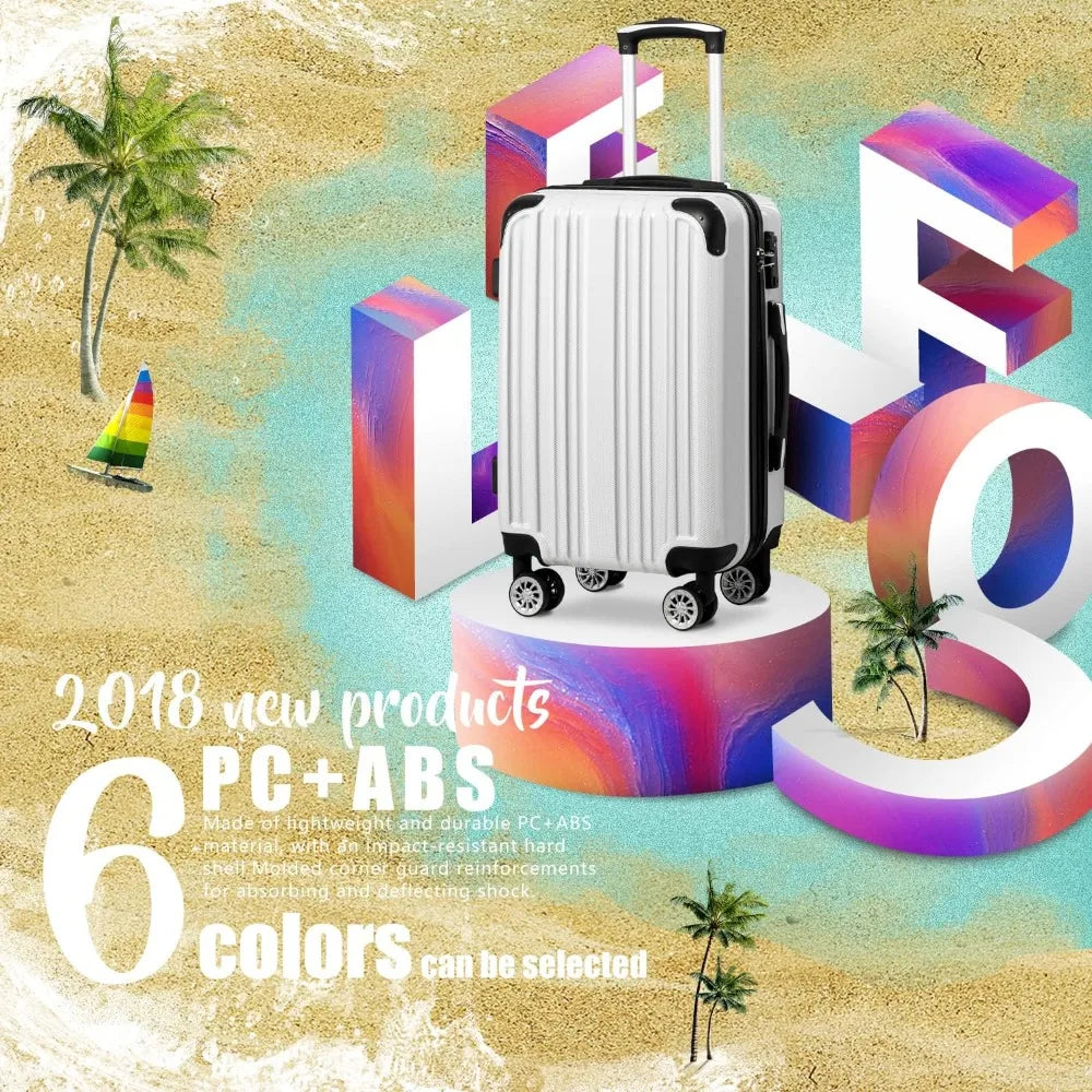 Expandable Luggage 28 Inch Suitcase PC ABS Spinner Carry On