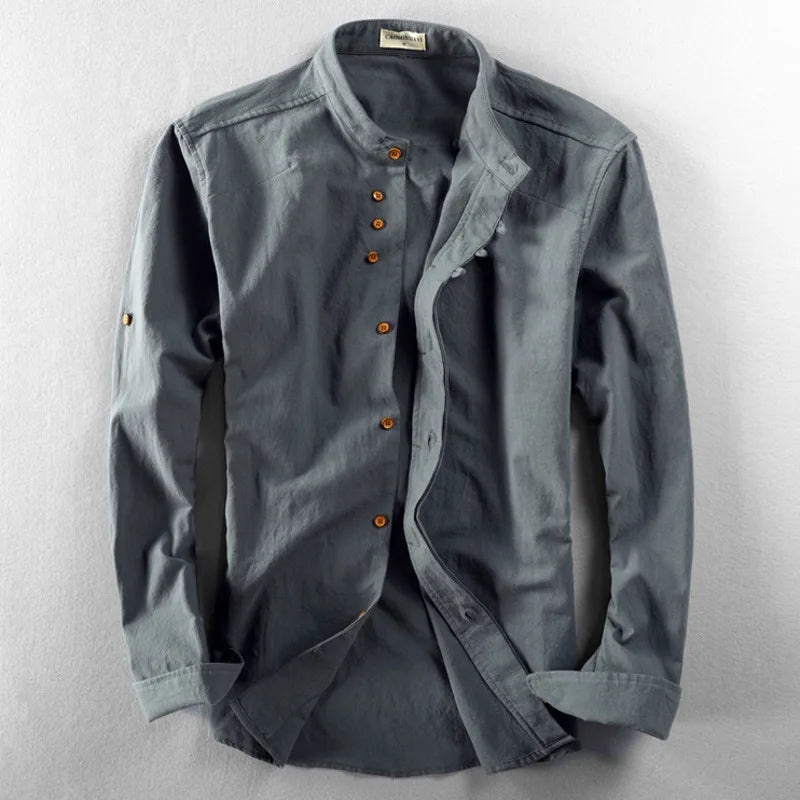 Leviortin Linen Cotton Harajuku Shirt For Men