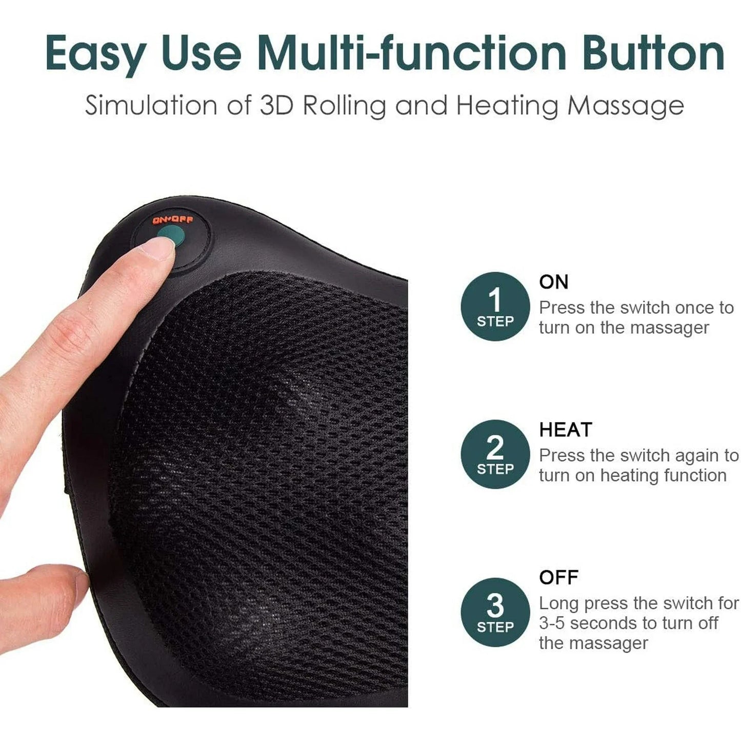 8 Head Electric Back Massager With Heat Neck Massage Pillow