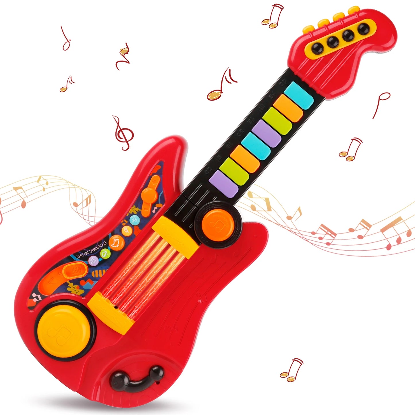 Sanmersen 2 In 1 Electric Kids Guitar Toy Foldable Play