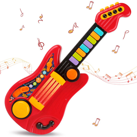 Sanmersen 2 In 1 Electric Kids Guitar Toy Foldable Play