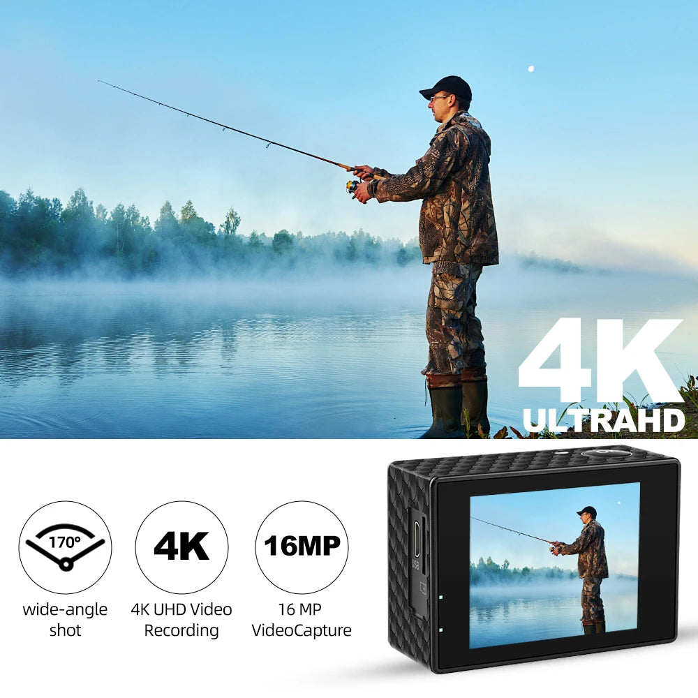 OURLIFE Action Camera 4K 30FPS Waterproof 30m DVR Pro