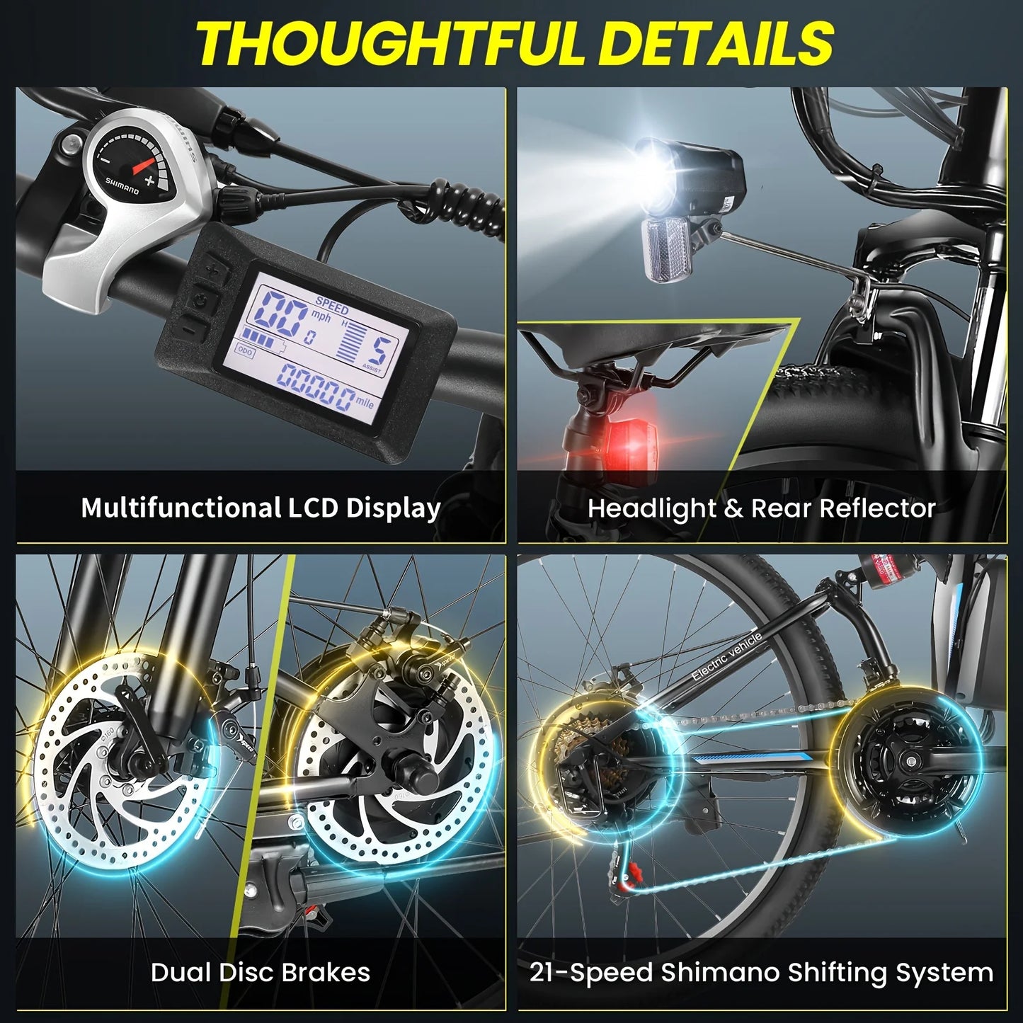 Vivi M026TGB 26 Inch Folding Electric Bike With 500W Motor