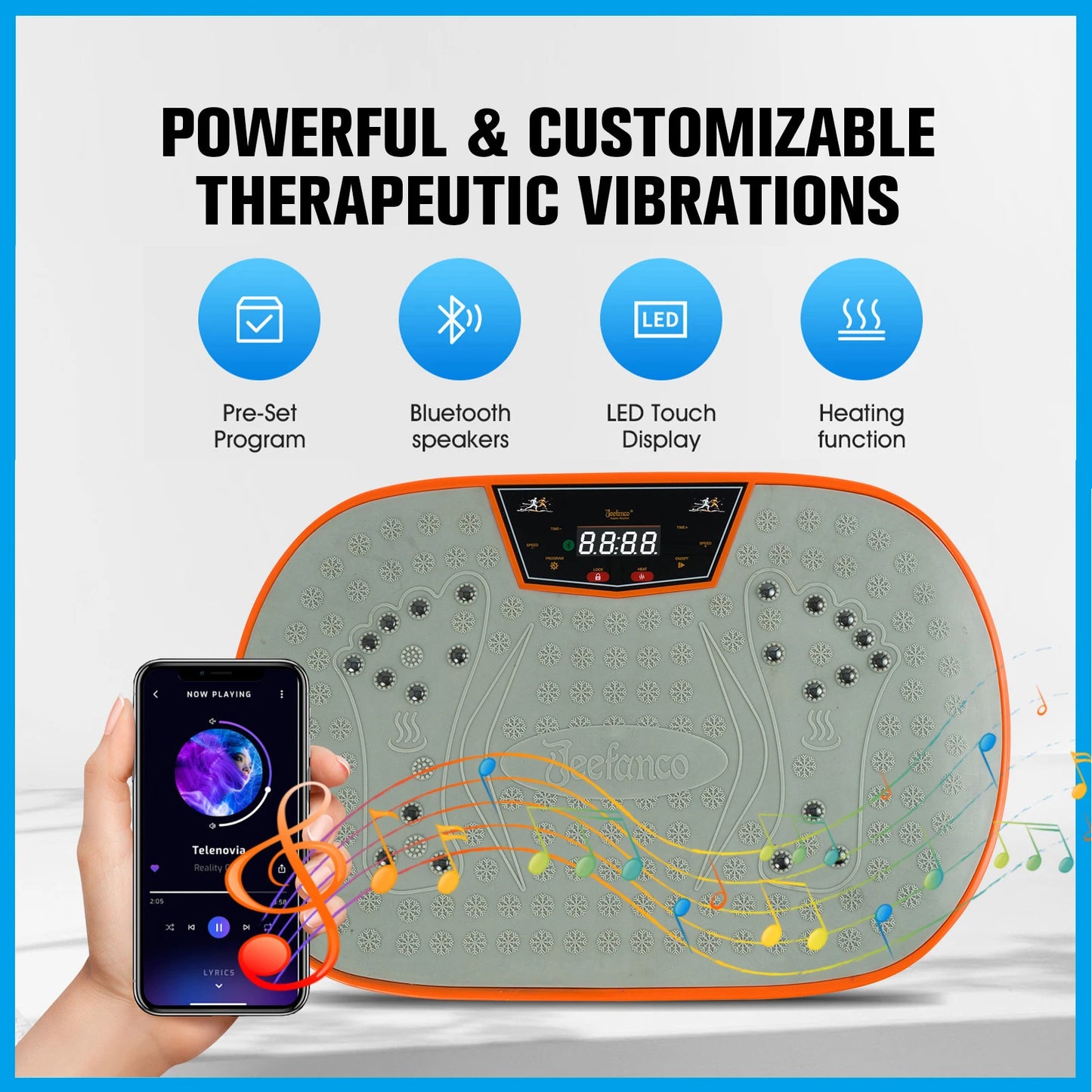 Jeefanco Vertical Vibration Plate for Home Fitness Therapy