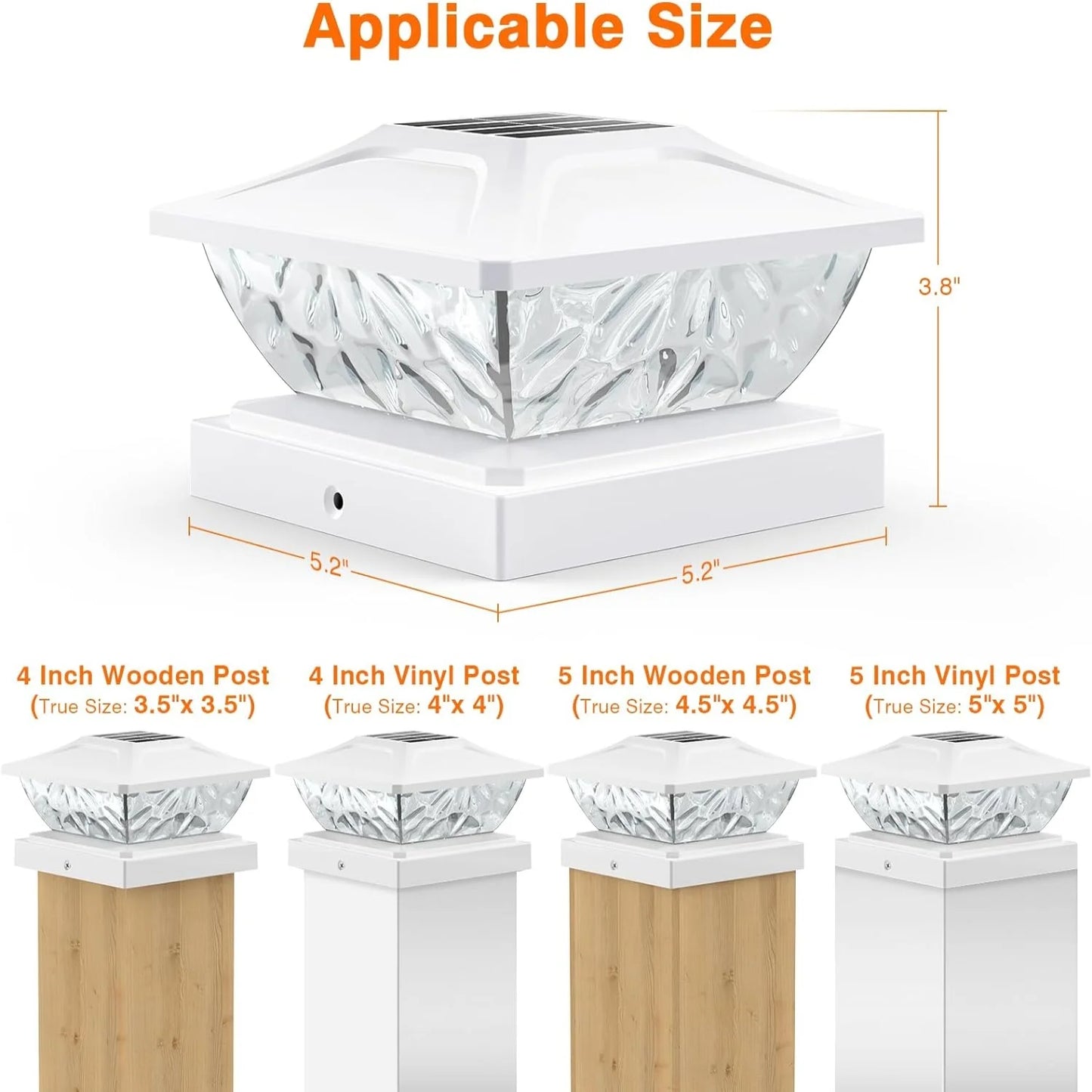 KPSTEK Solar Post Lights Dual Mode Outdoor Deck Posts