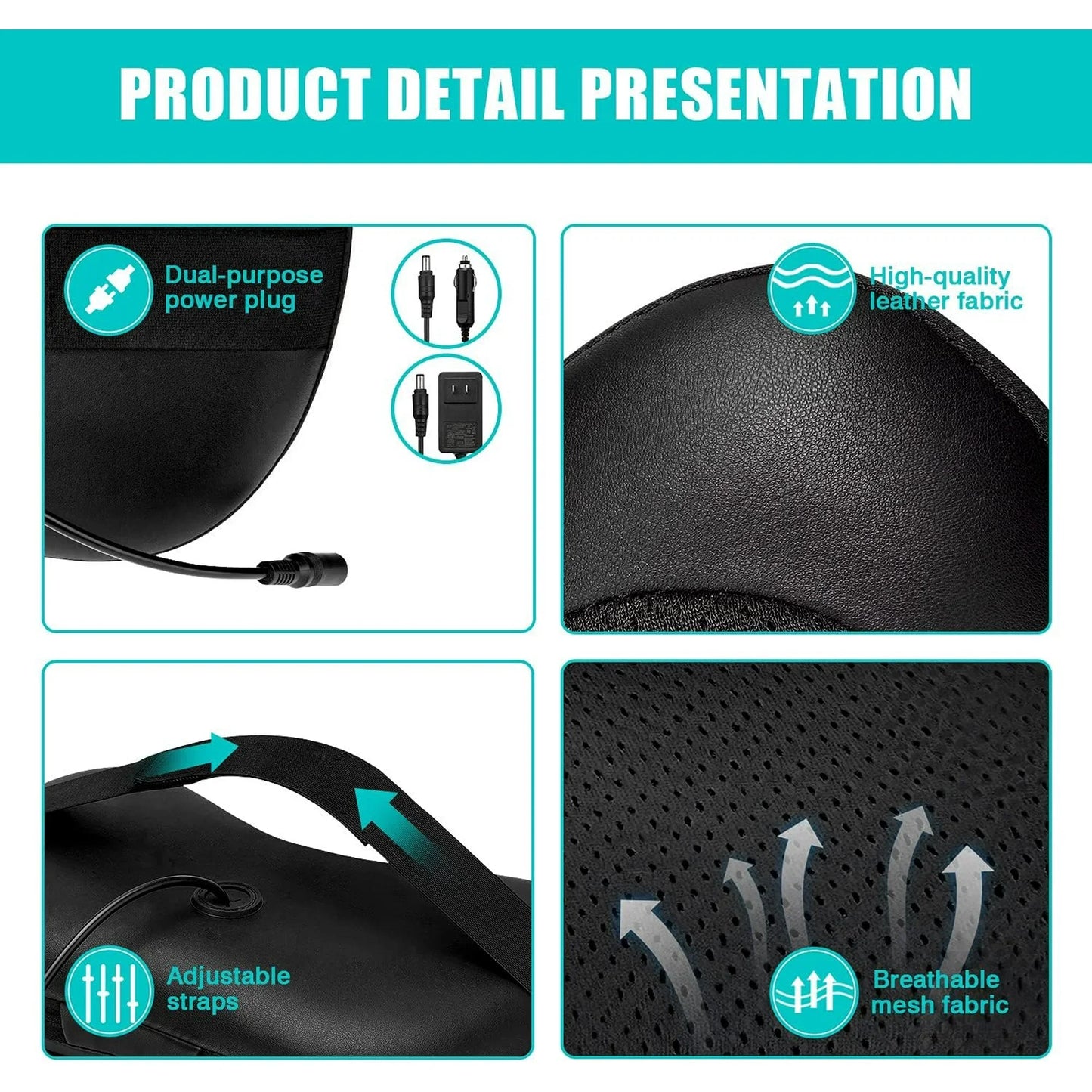 8 Head Electric Back Massager With Heat Neck Massage Pillow